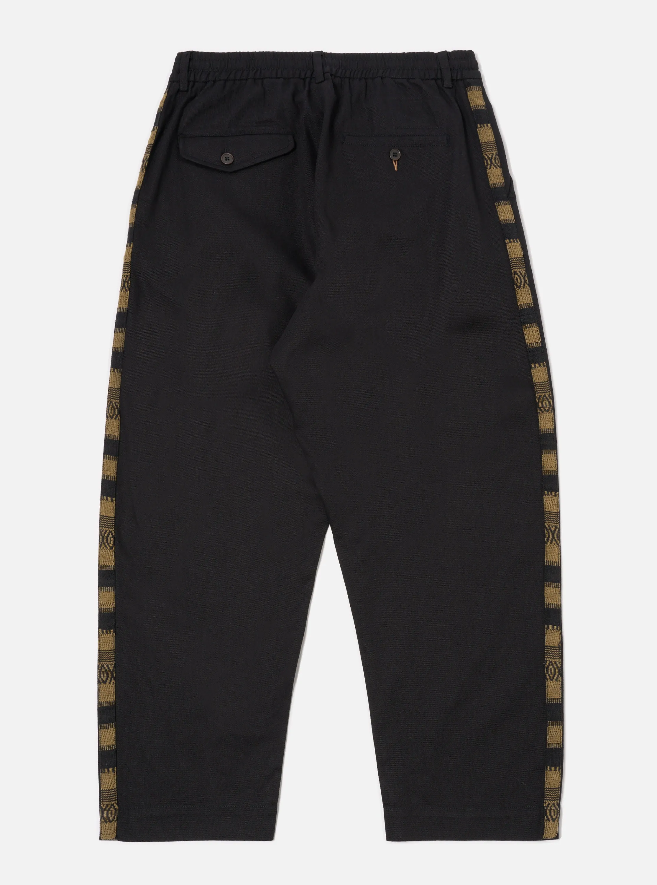 Universal Works Oxford Pant in Black Works Twill/Blanket Stripe sold by Universal Works product image thumbnail 2
