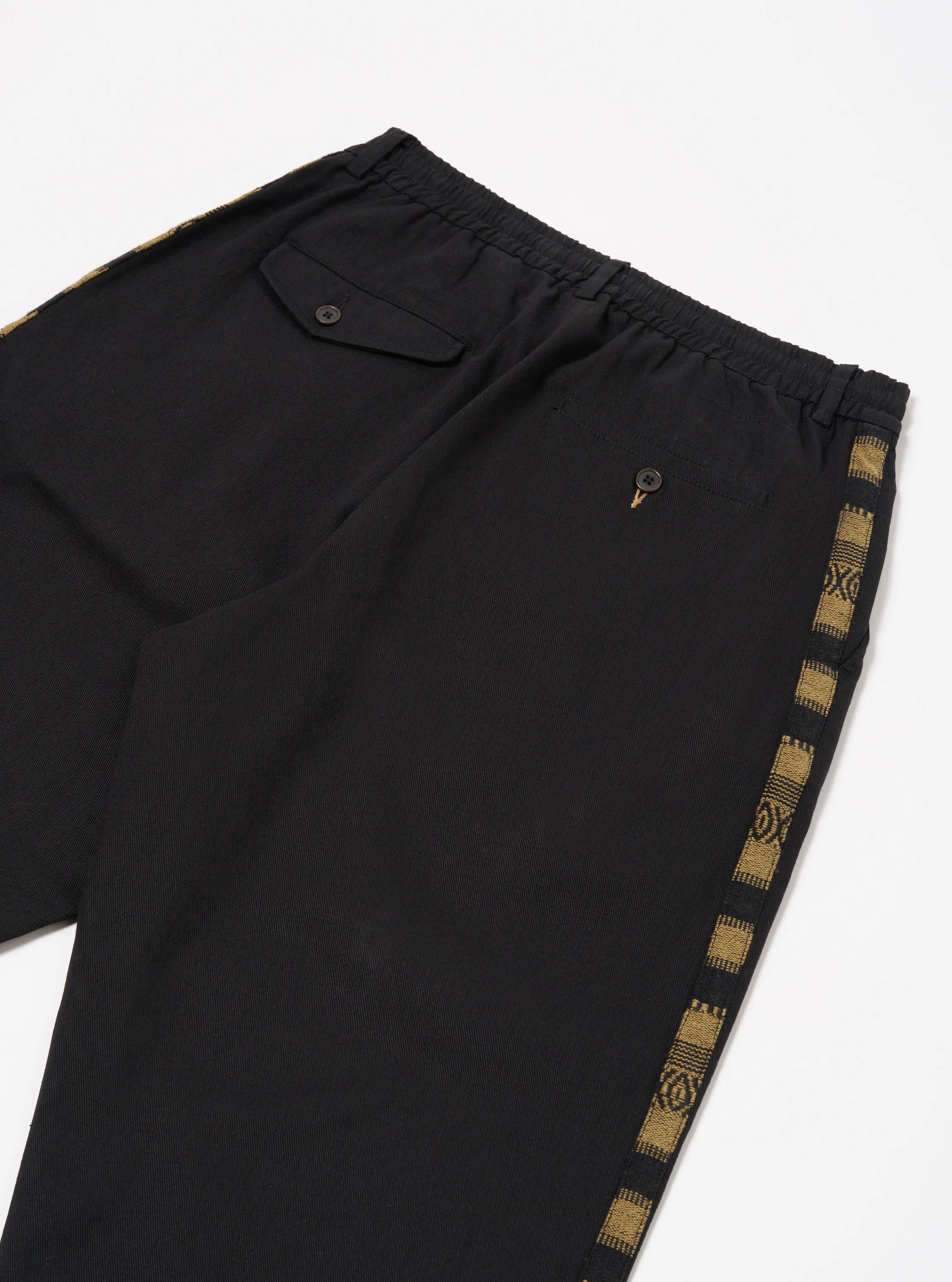Universal Works Oxford Pant in Black Works Twill/Blanket Stripe sold by Universal Works product image thumbnail 4