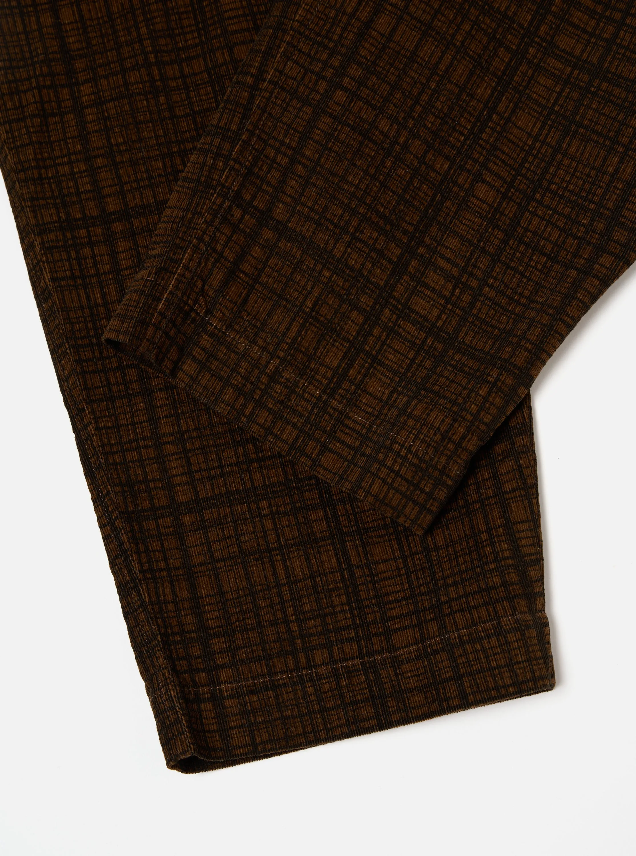 Brown Check Cord Seersucker Pleated Track Pant sold by Universal Works product image thumbnail 5