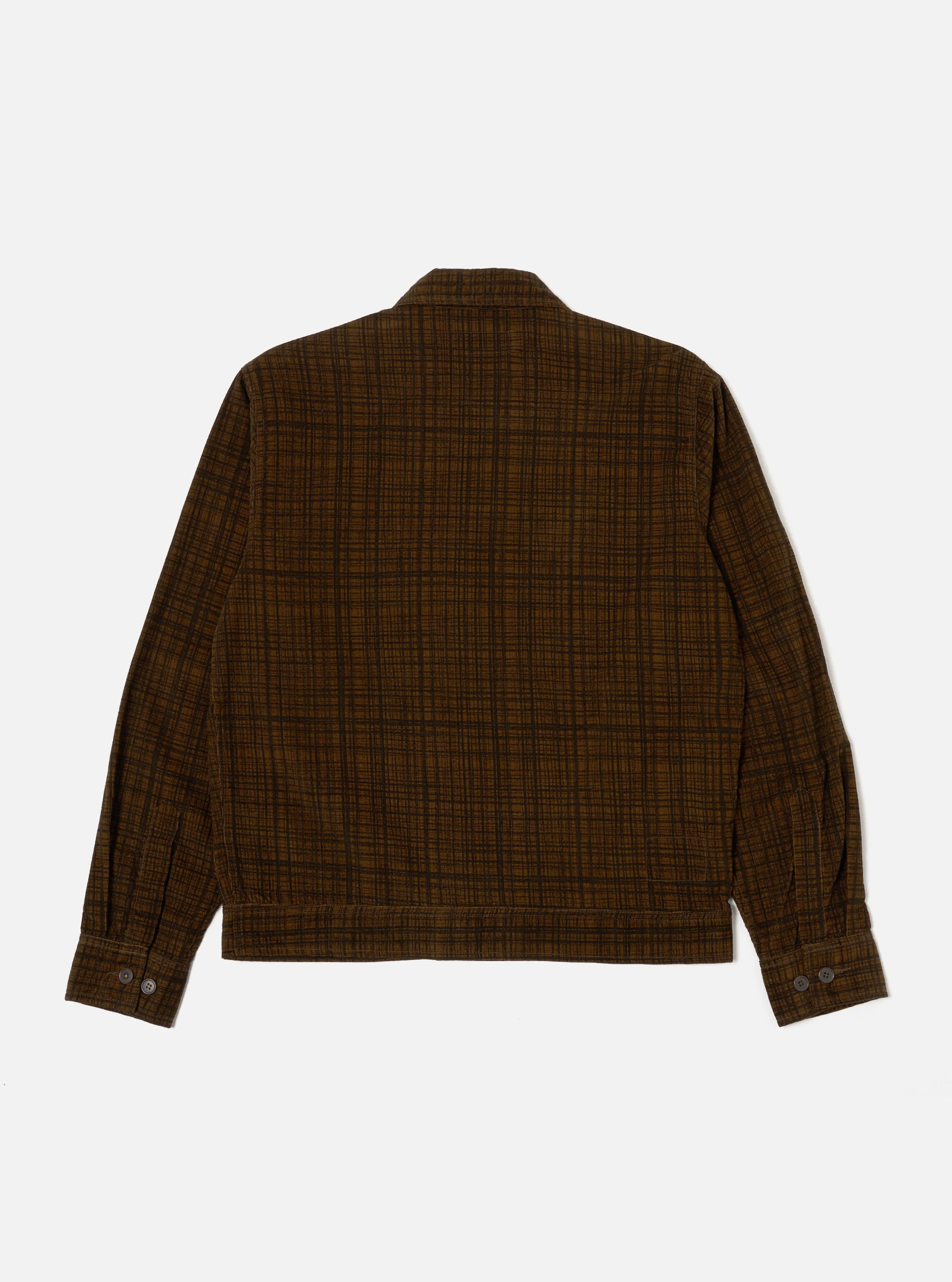 Universal Works Uniform Jacket in Brown Check Cord Seersucker sold by Universal Works product image thumbnail 2