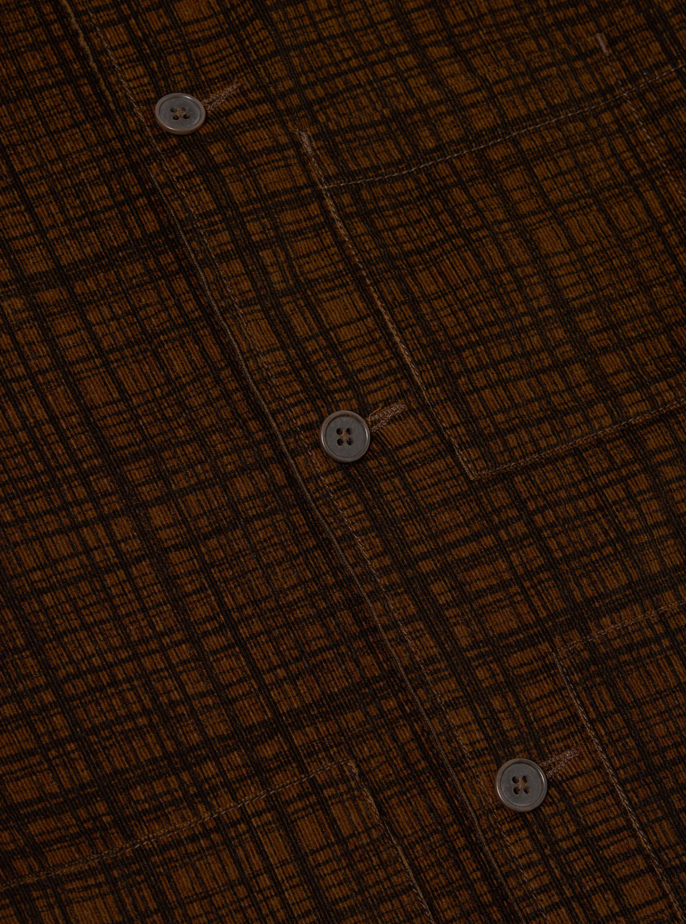 Universal Works Uniform Jacket in Brown Check Cord Seersucker sold by Universal Works product image thumbnail 4