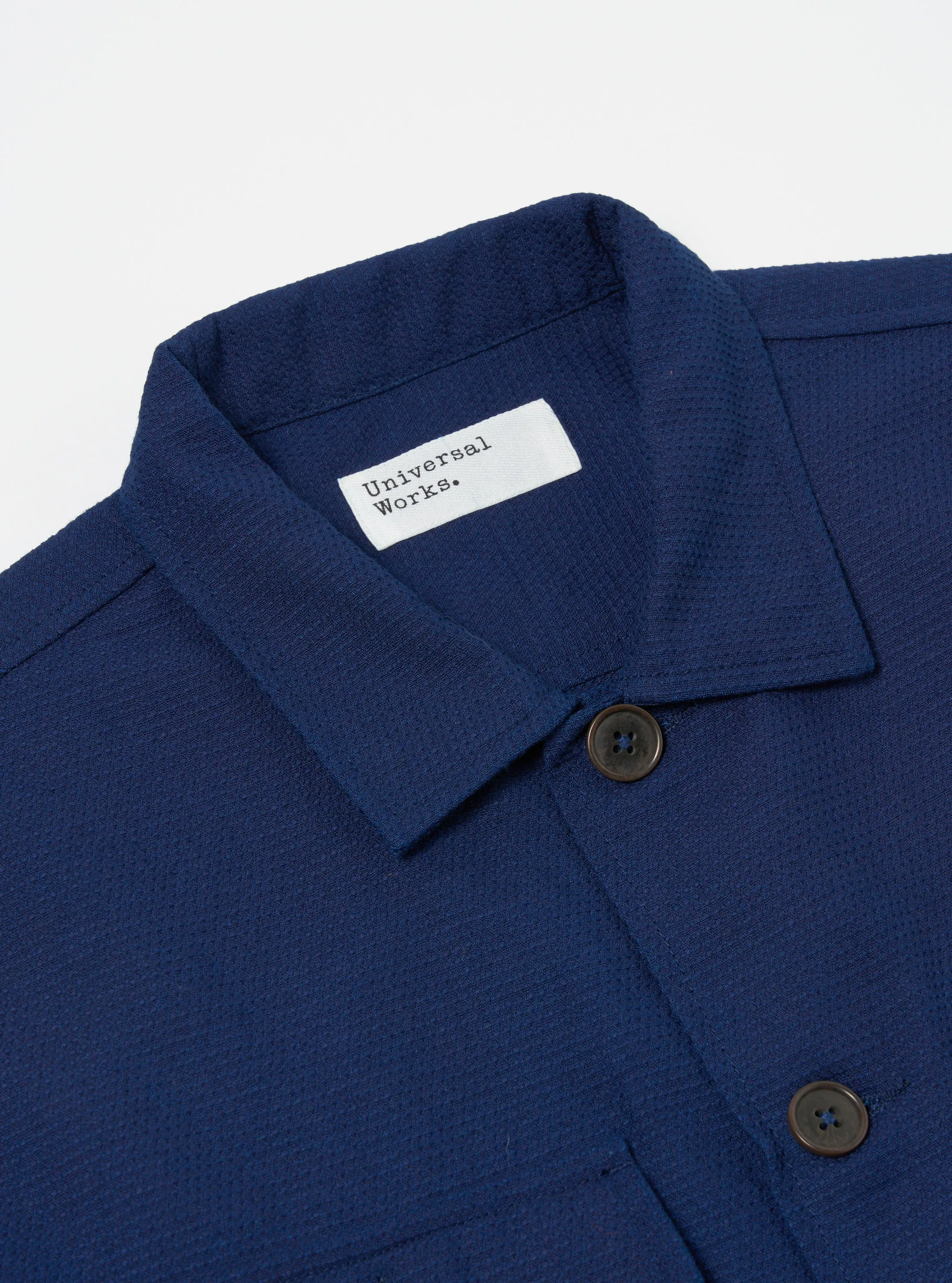 Universal Works Dockside Overshirt in Indigo Textured Cotton sold by Universal Works product image thumbnail 3