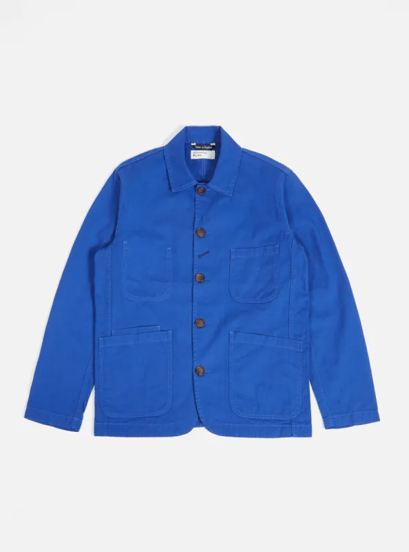 Universal Works Bakers Jacket in Royal Blue Byron Twill sold by Universal Works