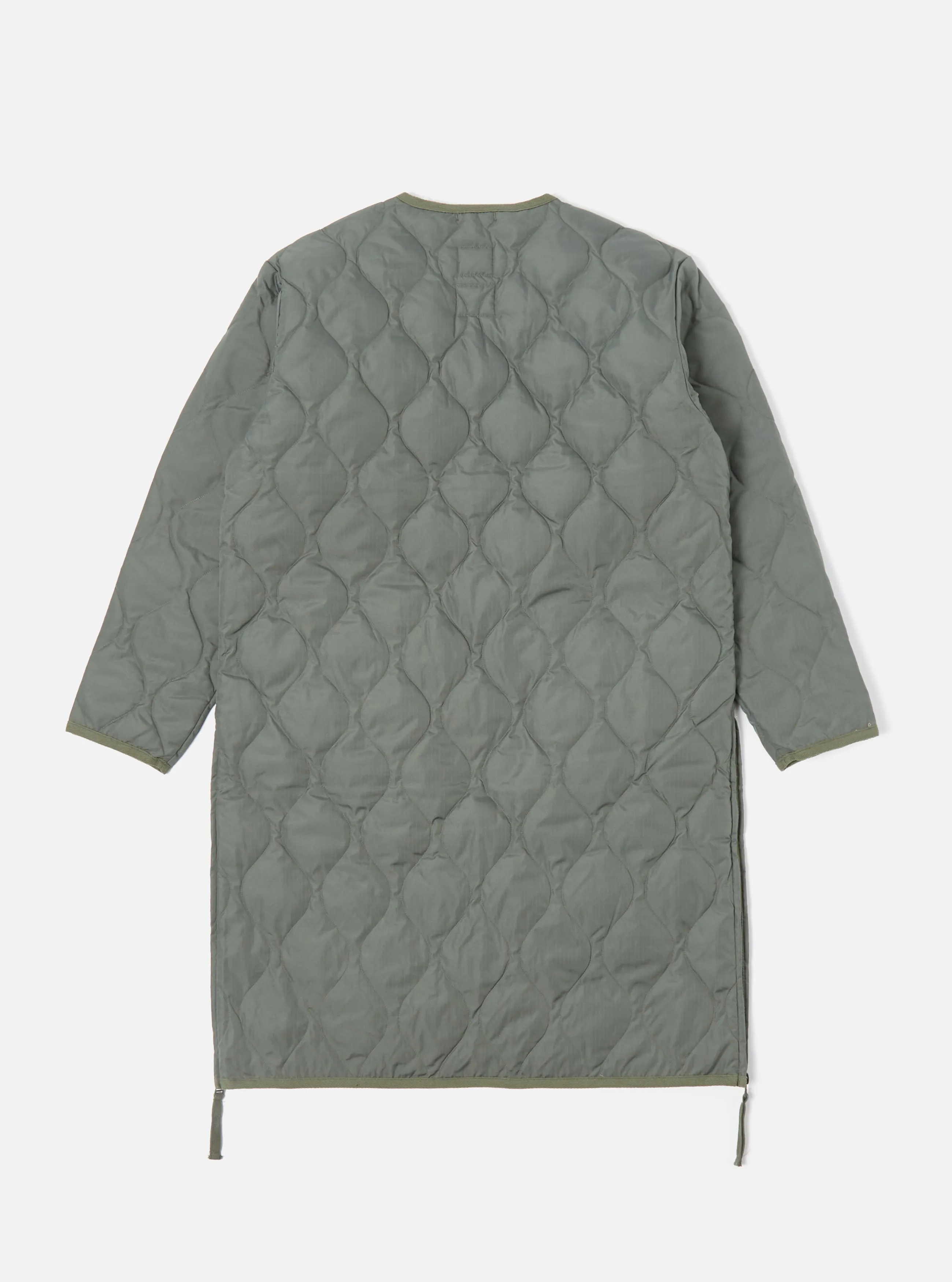 Taion Long Military V-Neck Zip Down Coat in Olive Ripstop sold by Universal Works product image thumbnail 2