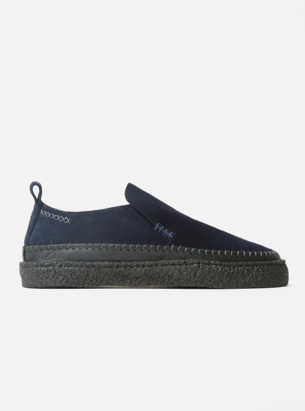 Yogi x Universal Works Hitch Loafer in Indigo Suede/Crepe sold by Universal Works