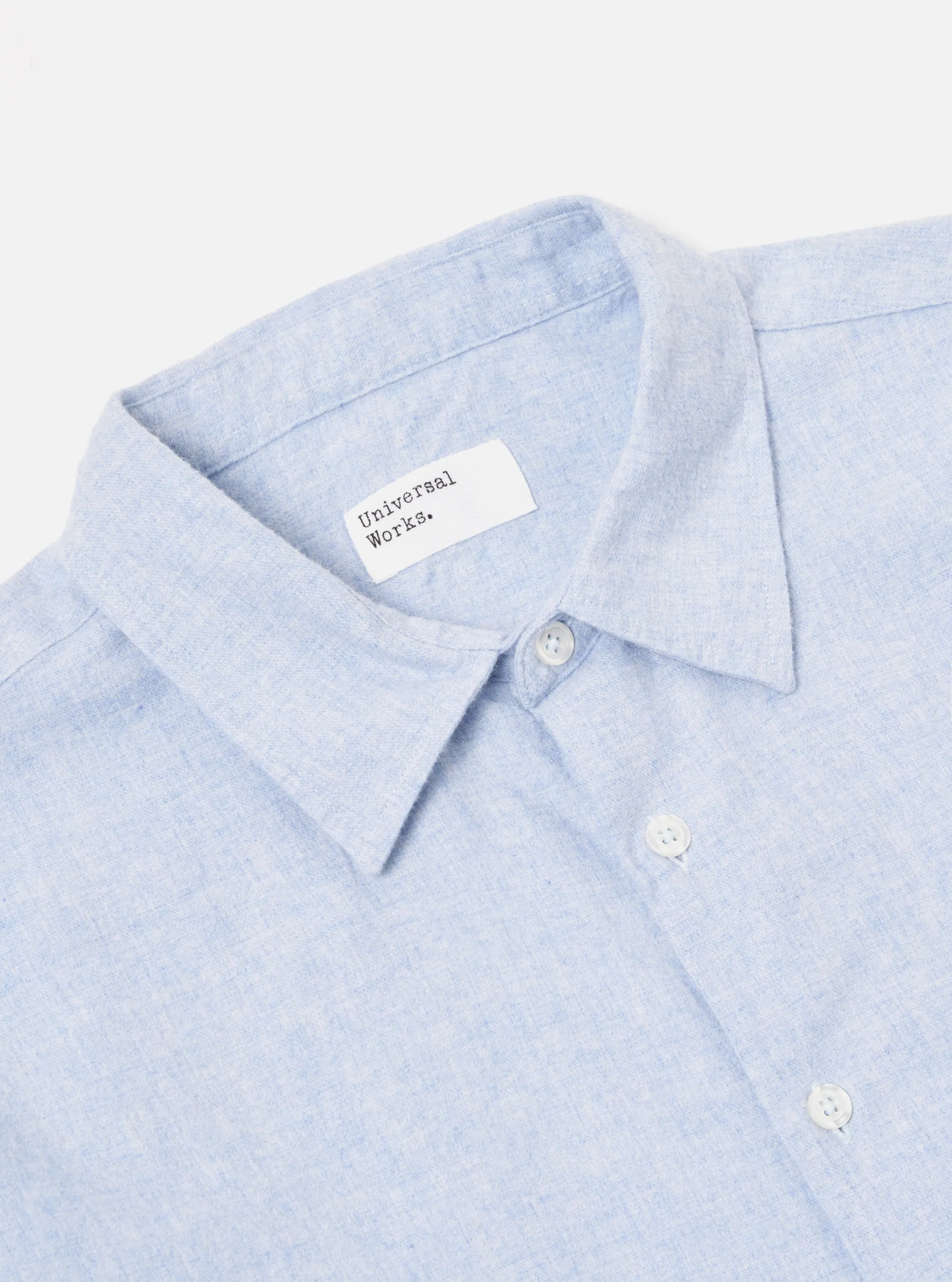 Universal Works Square Pocket Shirt in Blue Brushed Flannel sold by Universal Works product image thumbnail 3
