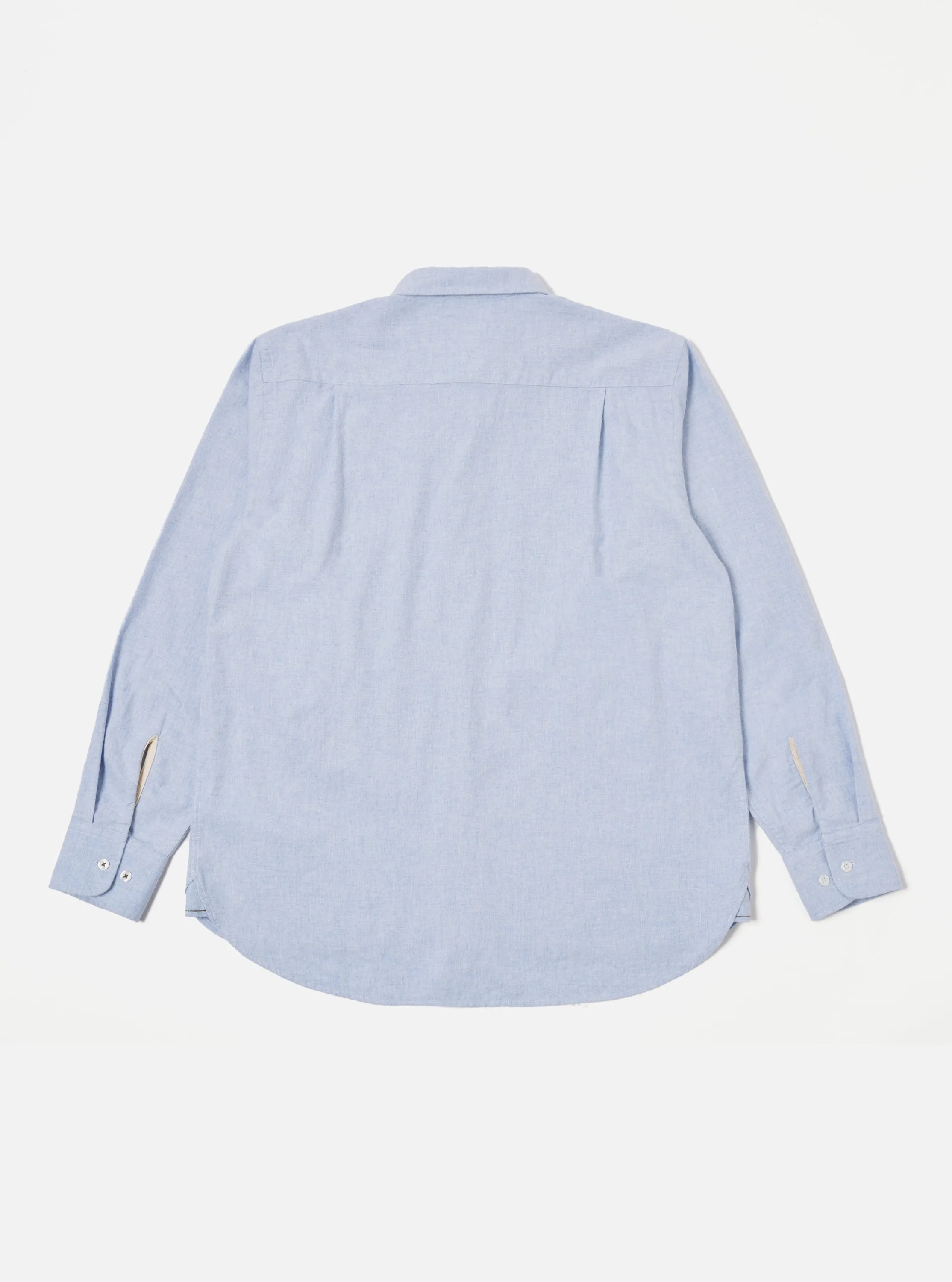 Universal Works Square Pocket Shirt in Blue Brushed Flannel sold by Universal Works product image thumbnail 2