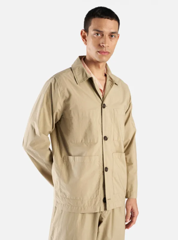 Universal Works Coverall Jacket in Summer Oak Nearly Pinstripe sold by Universal Works