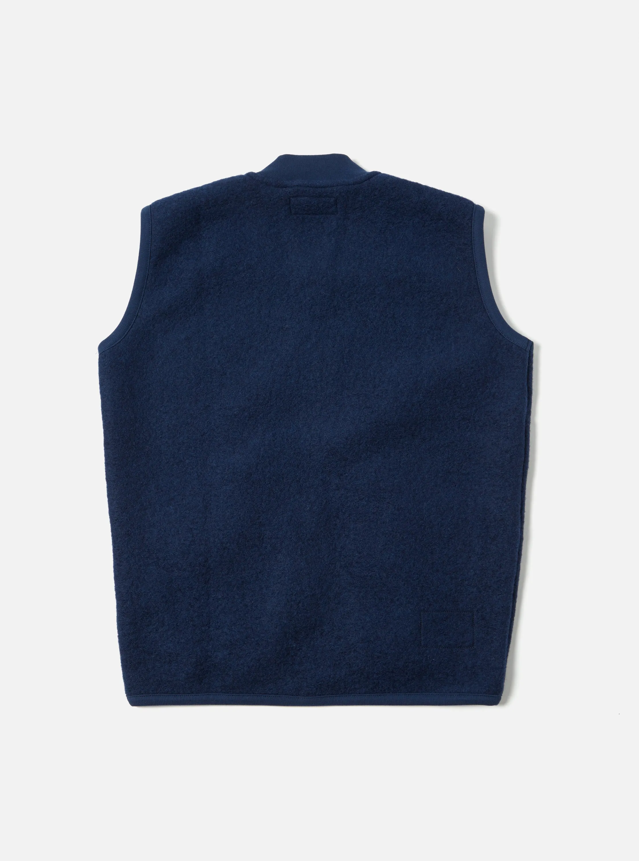 Universal Works Zip Waistcoat in Indigo Wool Fleece sold by Universal Works product image thumbnail 4