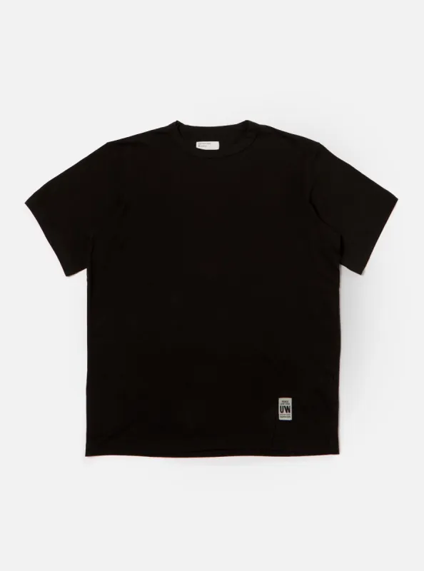 Universal Works Core Tee in Black Single Jersey sold by Universal Works