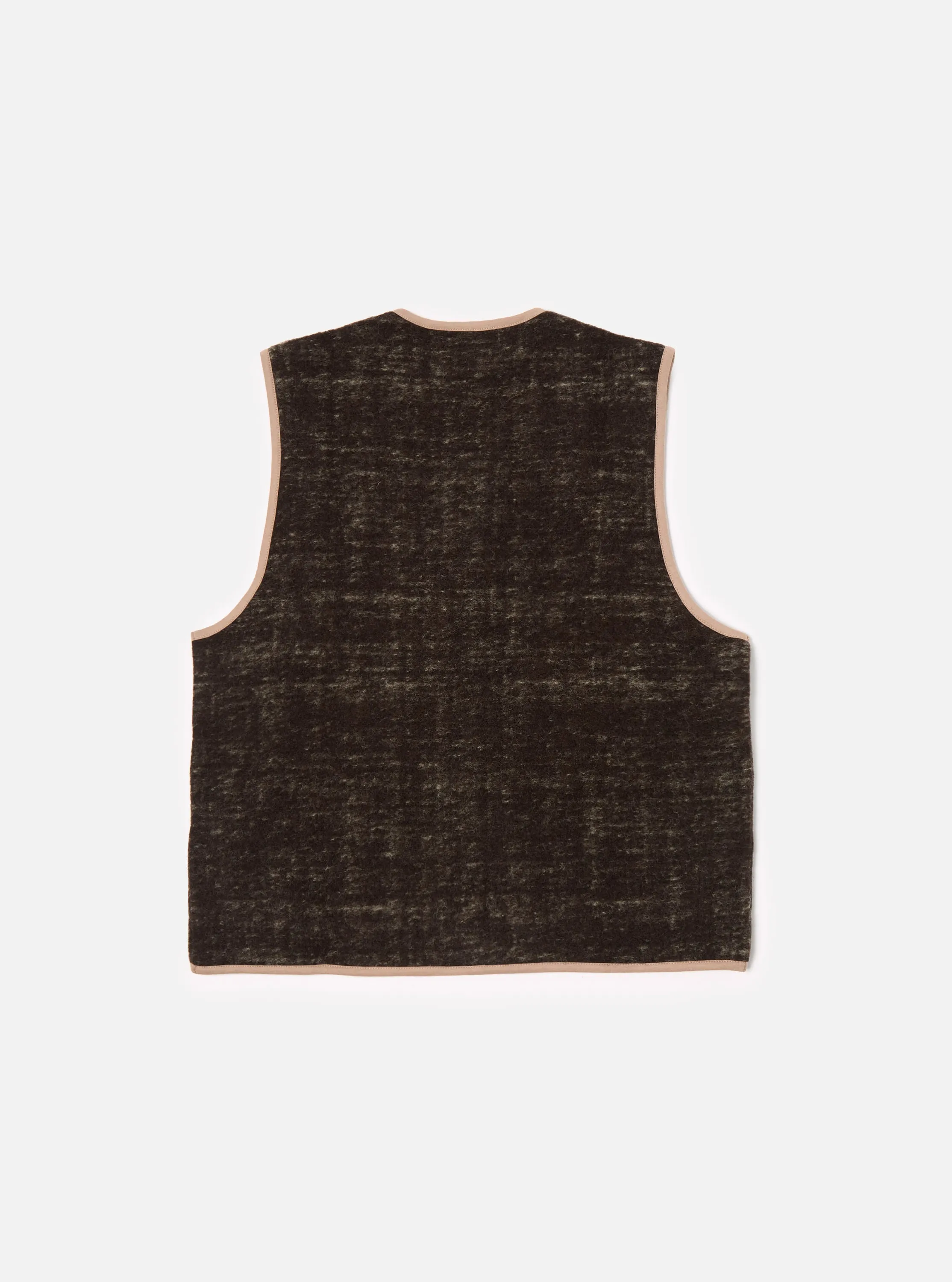 Universal Works Zip Gilet in Brown Marble Fleece sold by Universal Works product image thumbnail 2