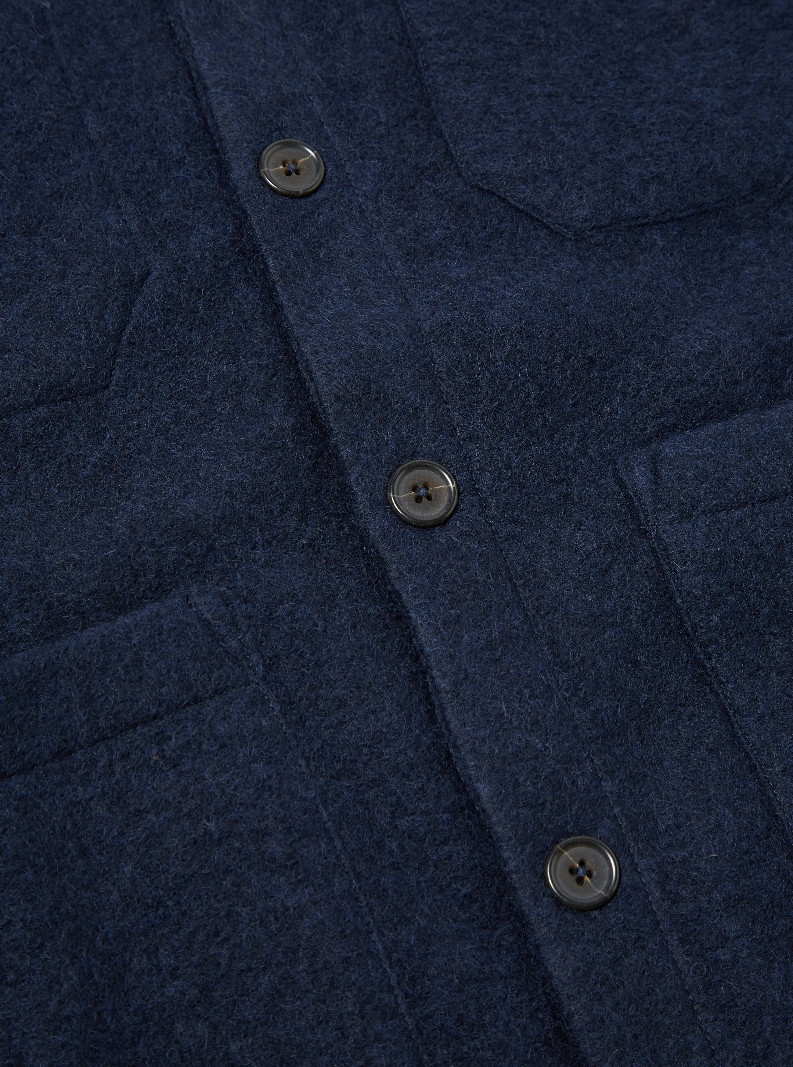 Universal Works Cardigan in Navy Wool Fleece sold by Universal Works product image thumbnail 4