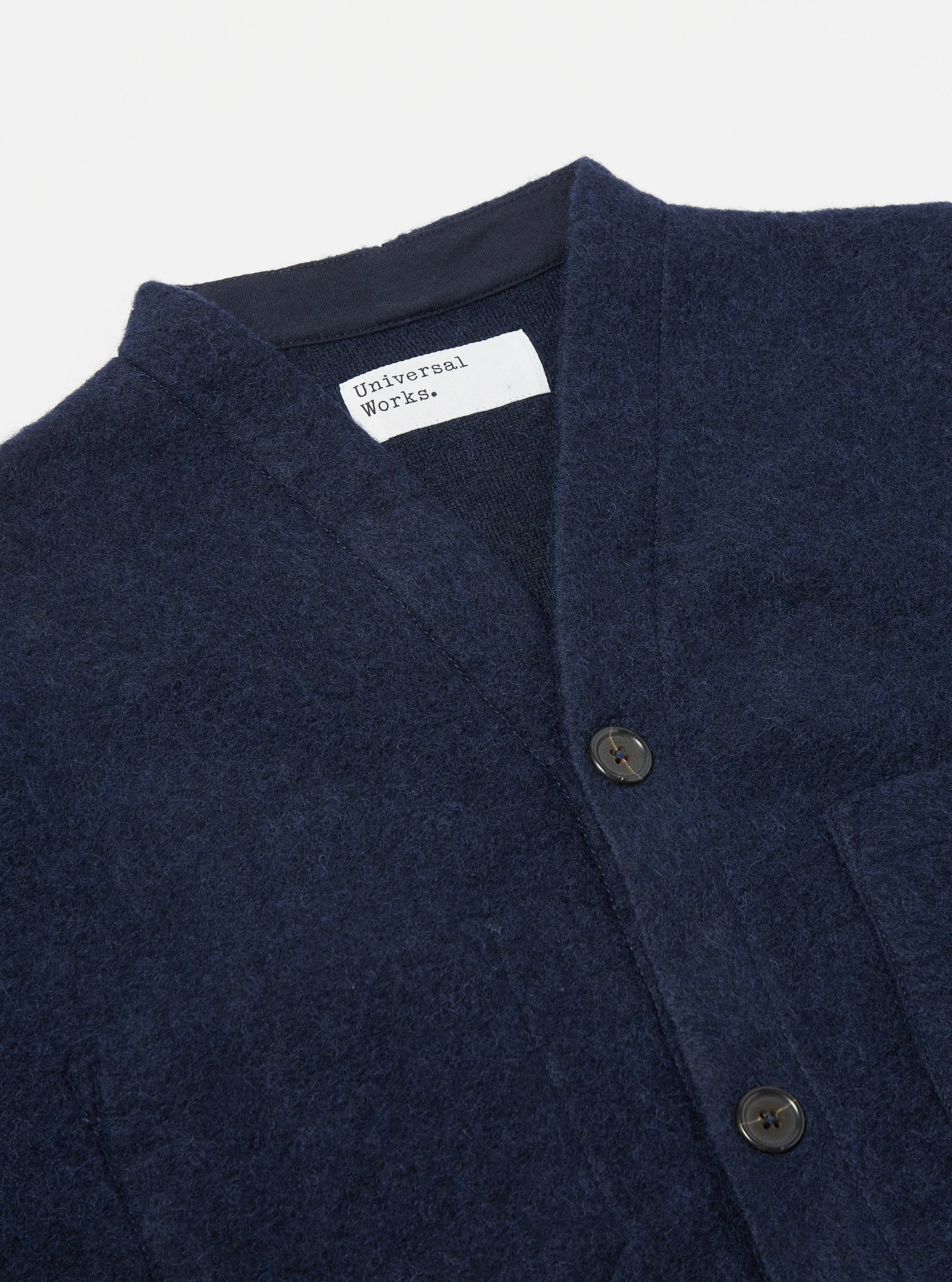 Universal Works Cardigan in Navy Wool Fleece sold by Universal Works product image thumbnail 3