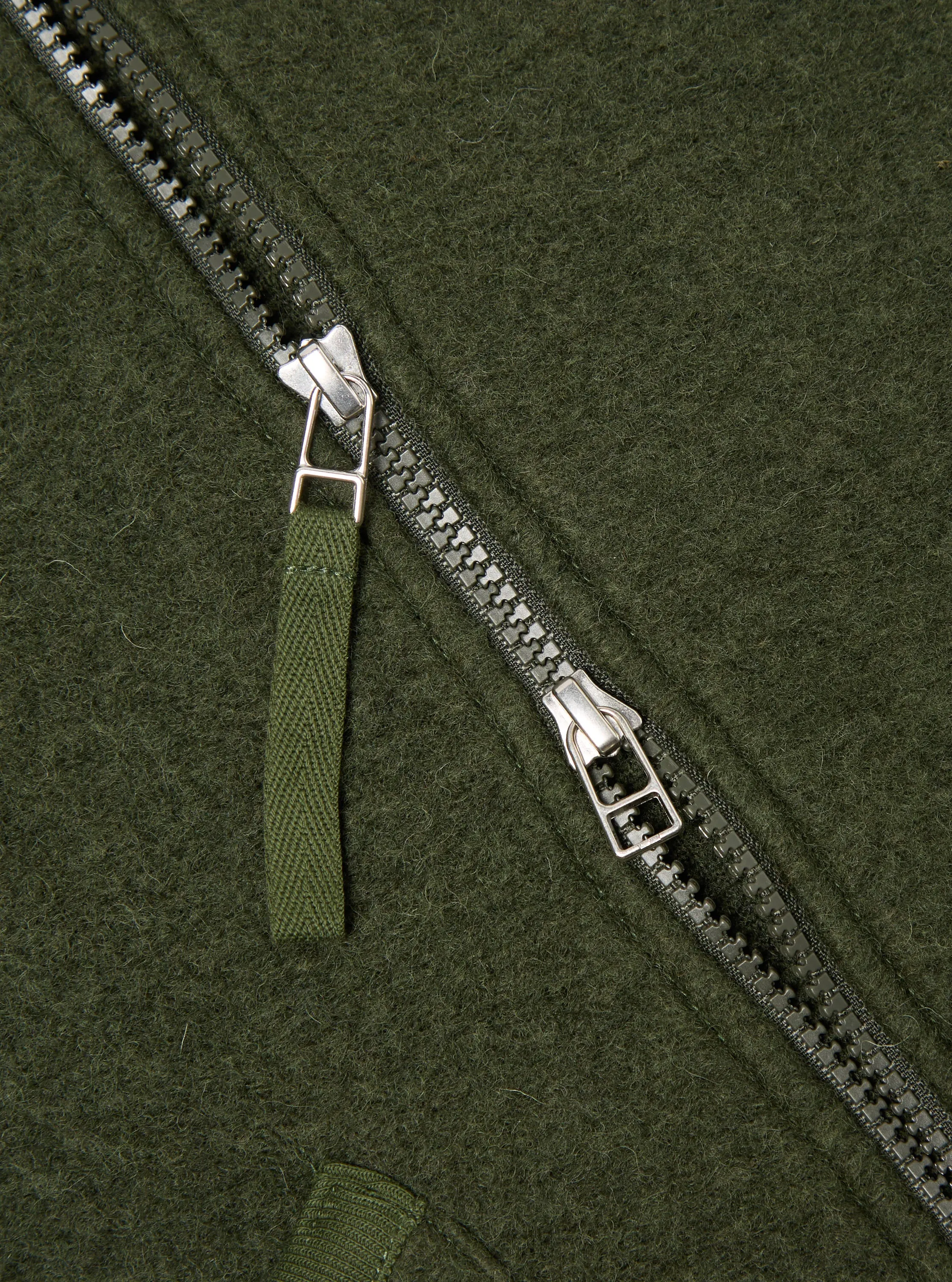 Universal Works Zip Bomber in Olive Wool Fleece sold by Universal Works product image thumbnail 4
