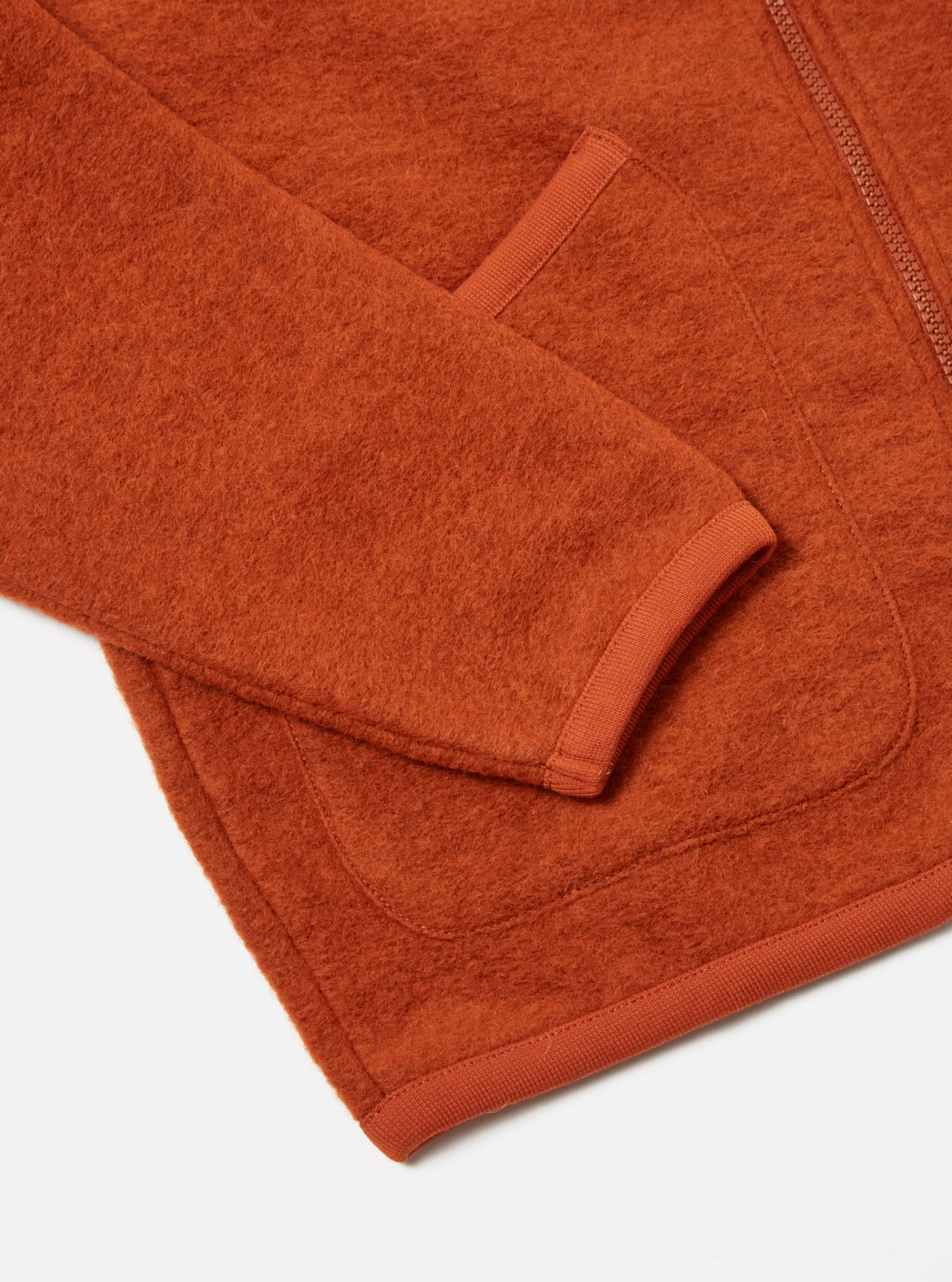 Universal Works Zip Bomber in Orange Wool Fleece sold by Universal Works product image thumbnail 5