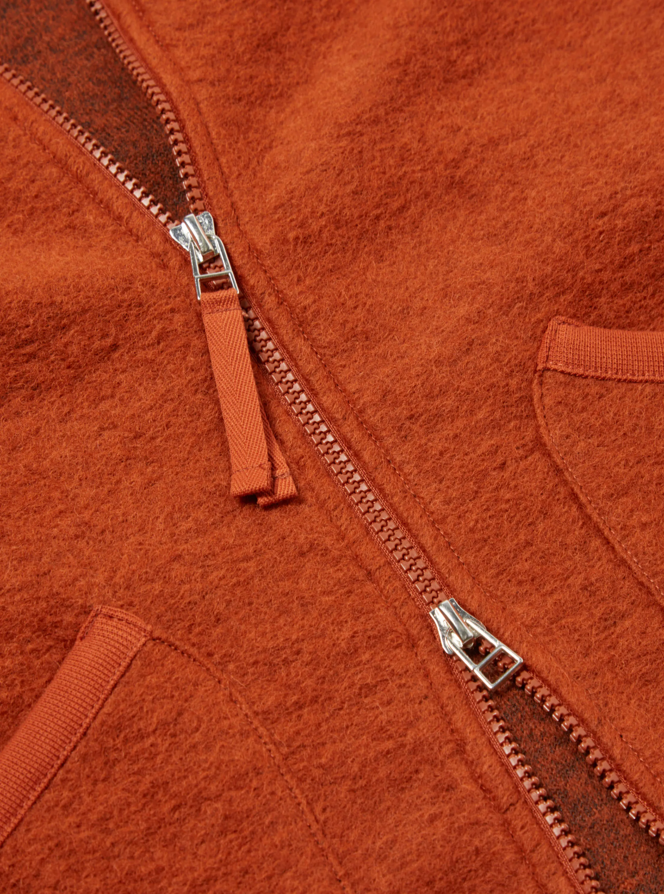 Universal Works Zip Bomber in Orange Wool Fleece sold by Universal Works product image thumbnail 4