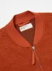 Universal Works Zip Bomber in Orange Wool Fleece sold by Universal Works