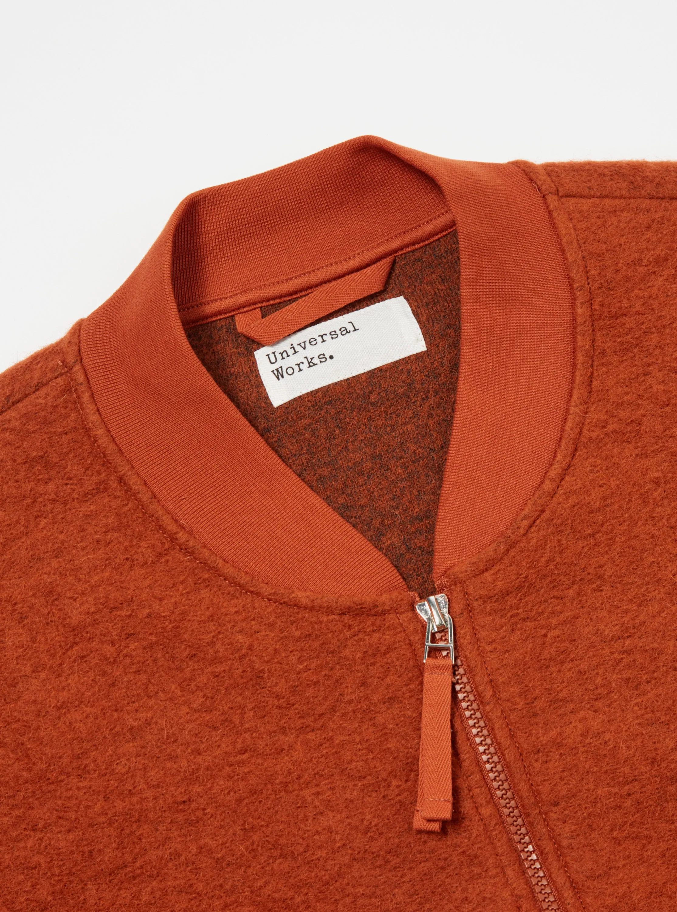 Universal Works Zip Bomber in Orange Wool Fleece sold by Universal Works product image thumbnail 3