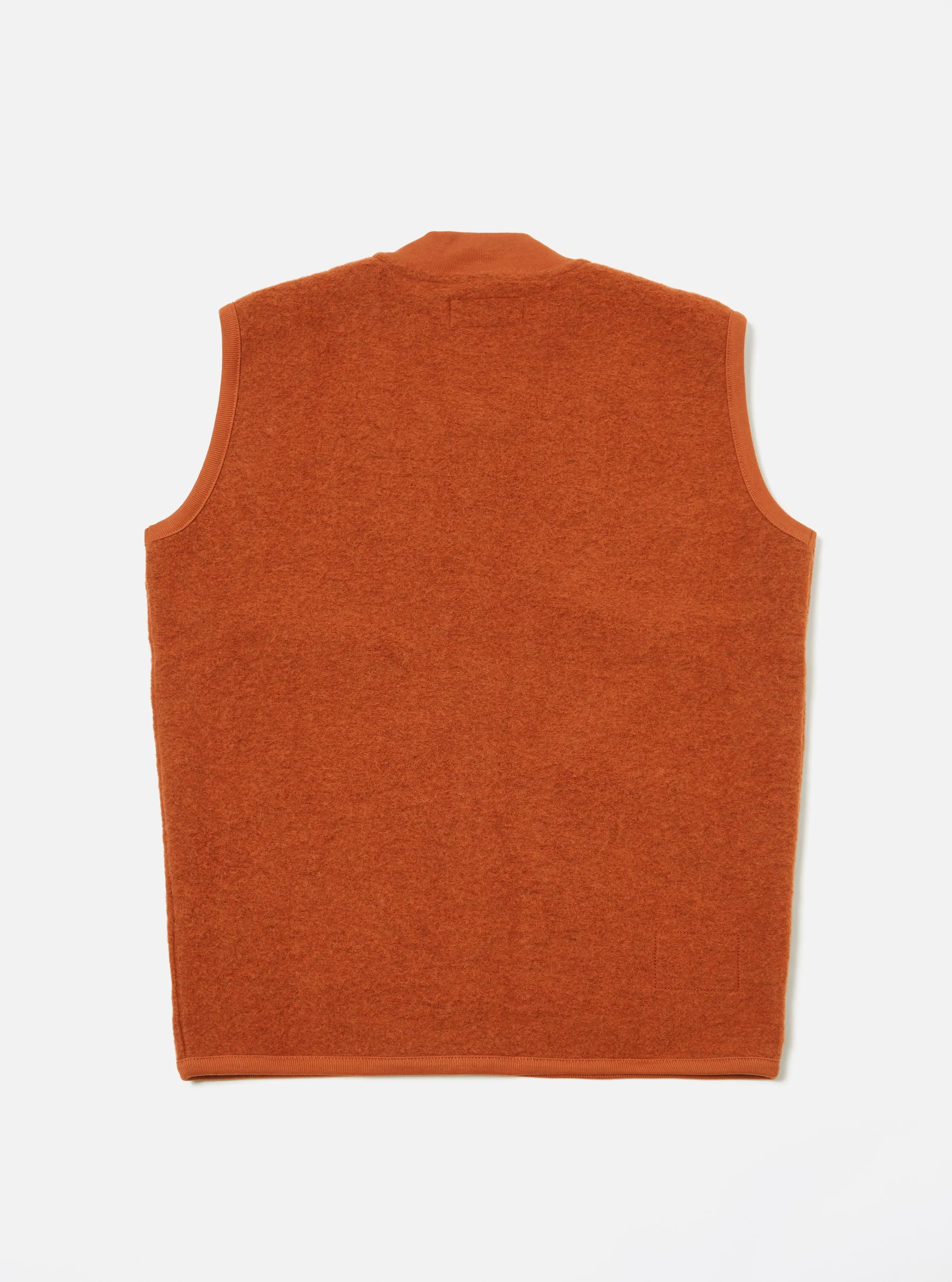 Universal Works Zip Waistcoat in Orange Wool Fleece sold by Universal Works product image thumbnail 4