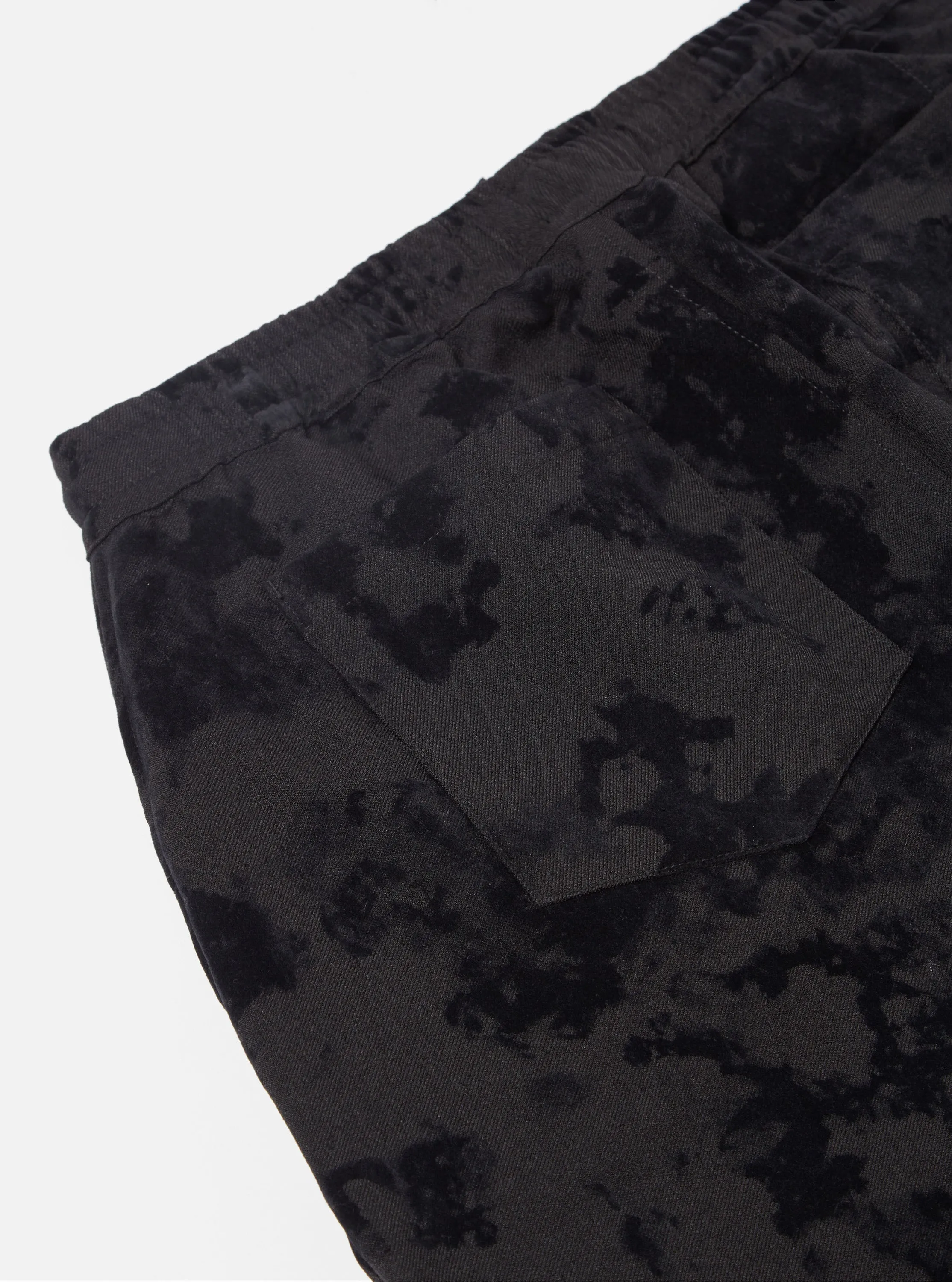 Universal Works K Track Pant in Black Japanese Flock Camo sold by Universal Works product image thumbnail 4