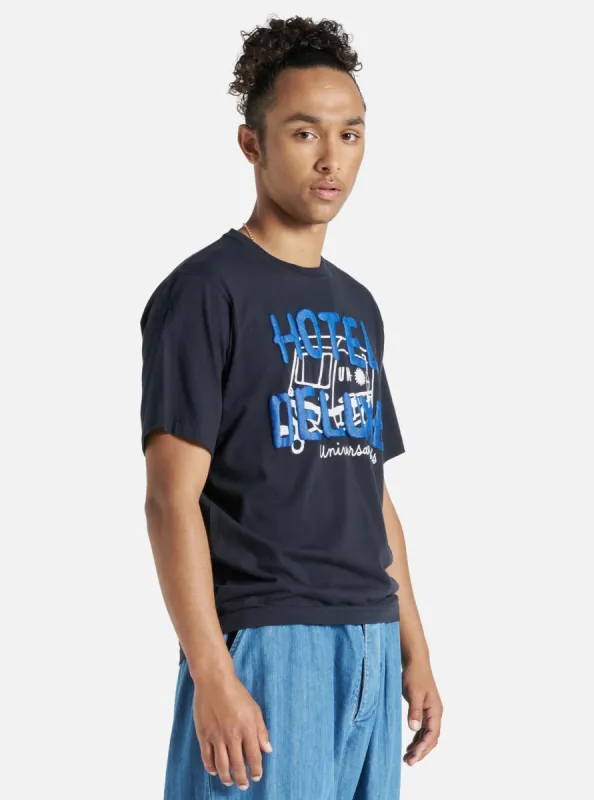 Universal Works Print Tee in 'Hotel Deluxe' Single Jersey sold by Universal Works