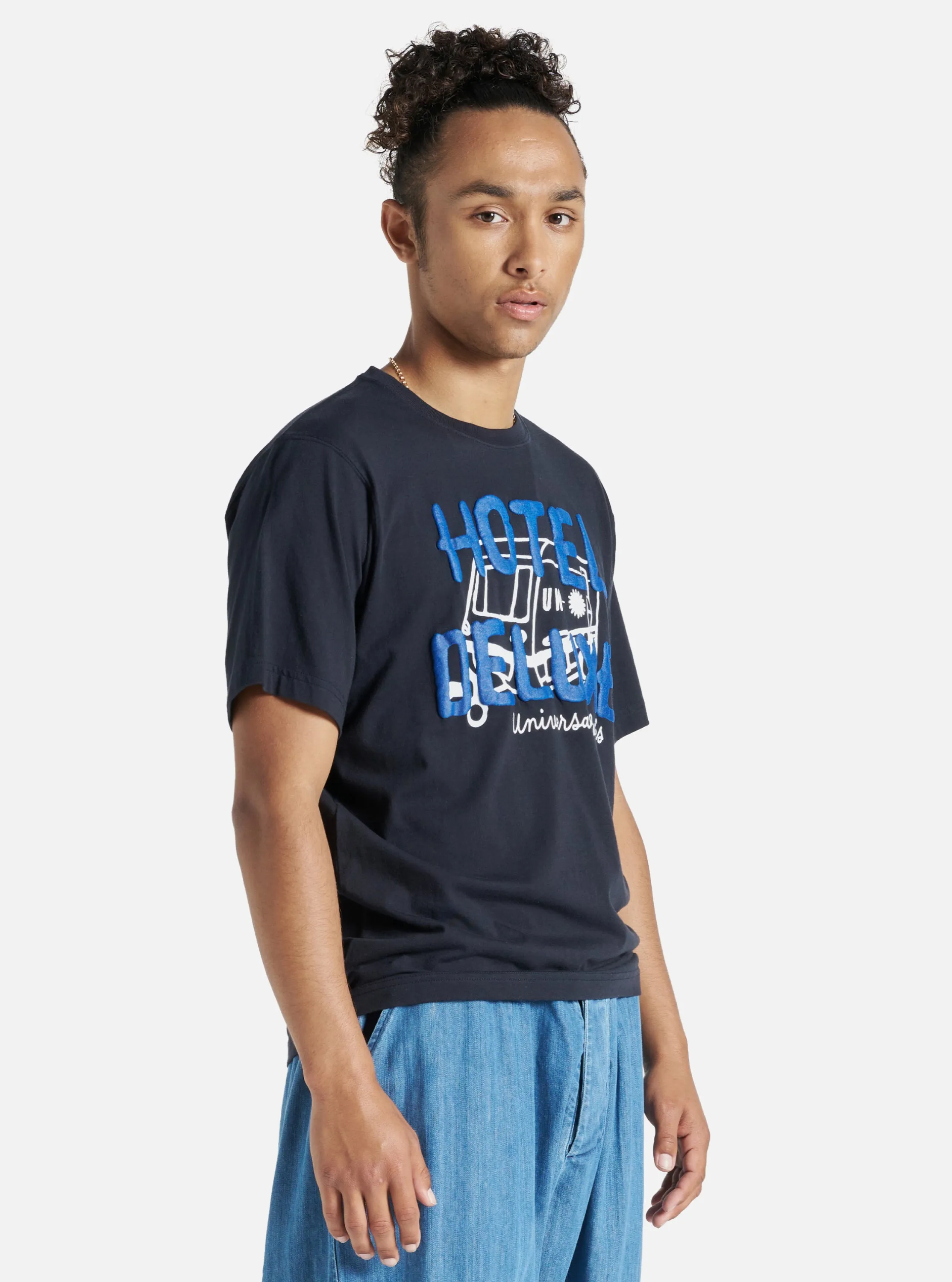 Universal Works Print Tee in 'Hotel Deluxe' Single Jersey sold by Universal Works