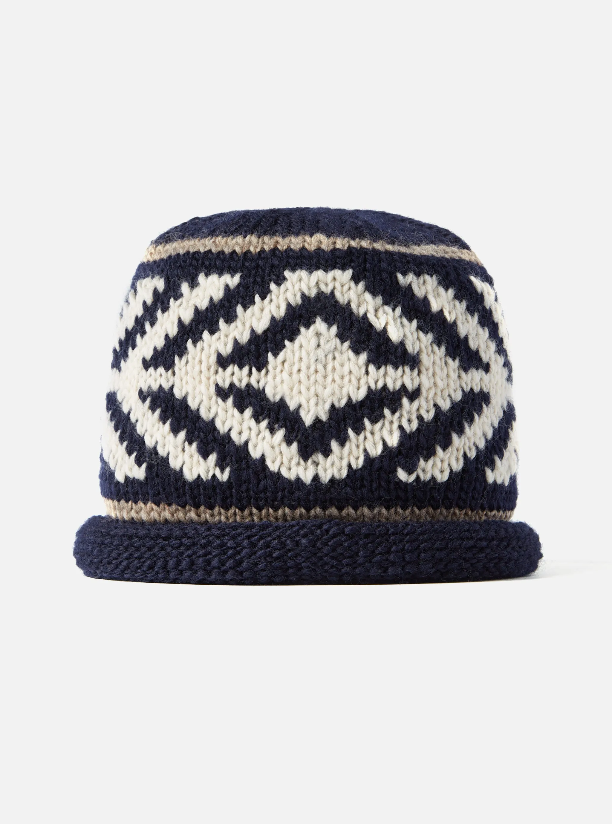 cableami® Watch Cap in Navy Wool Jacquard sold by Universal Works product image thumbnail 2