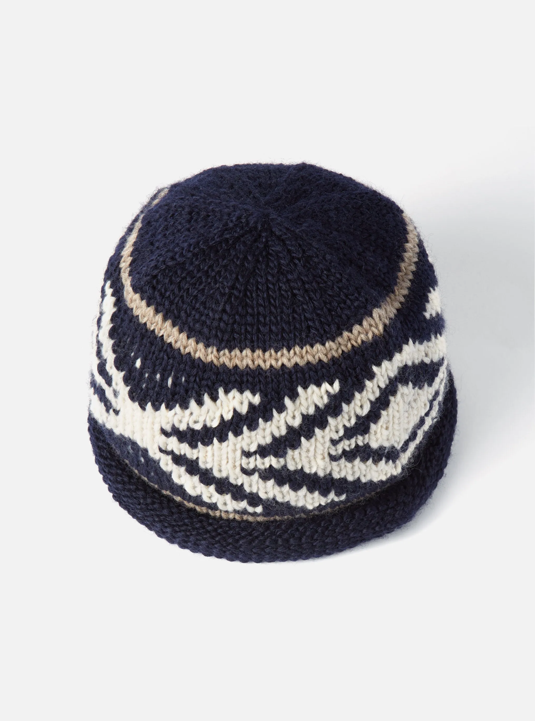 cableami® Watch Cap in Navy Wool Jacquard sold by Universal Works product image thumbnail 4