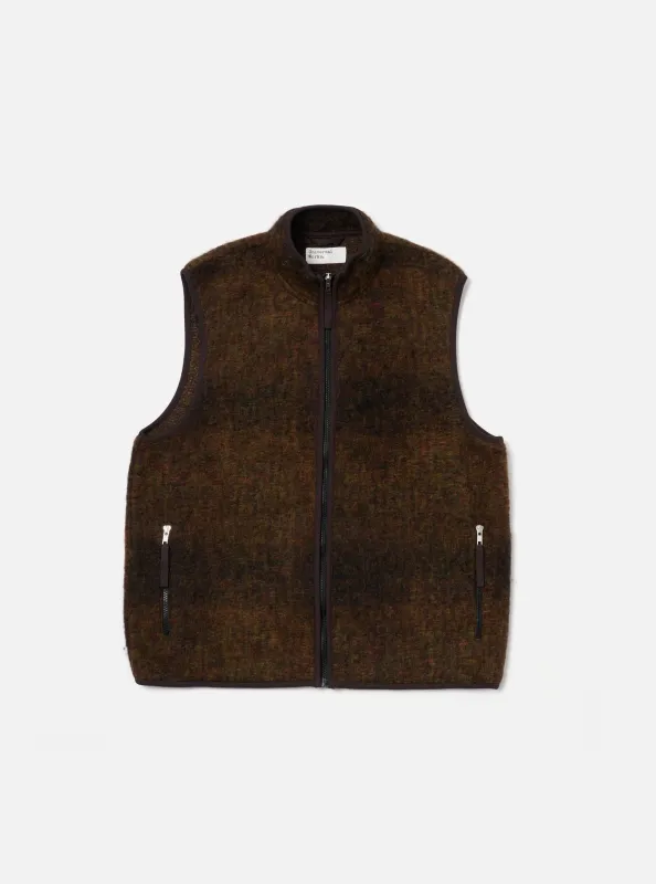 Brown Alps Fleece Climbing Gilet sold by Universal Works