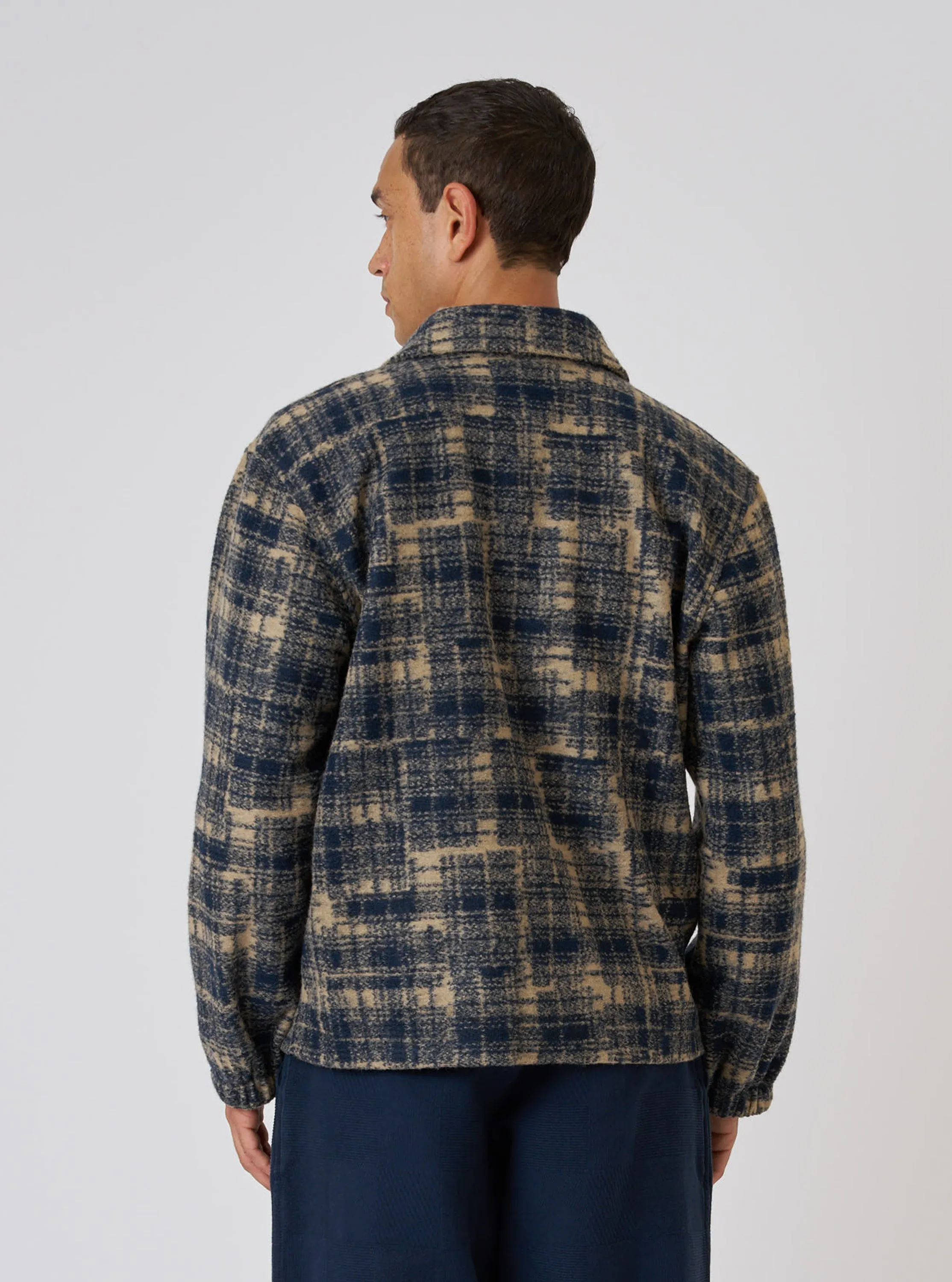 Navy Patch Check Fleece Rams Jacket sold by Universal Works product image thumbnail 3