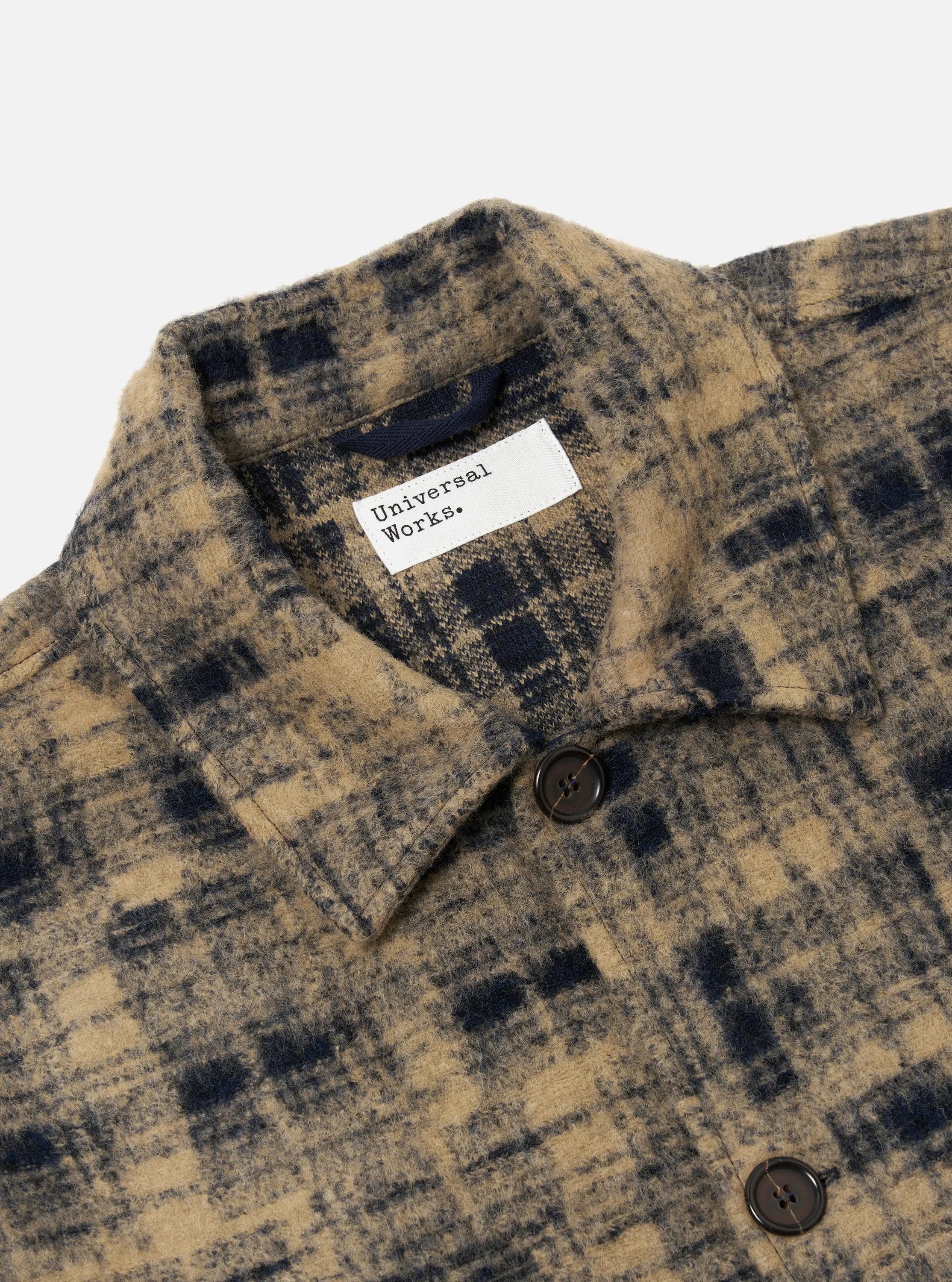 Navy Patch Check Fleece Rams Jacket sold by Universal Works product image thumbnail 5