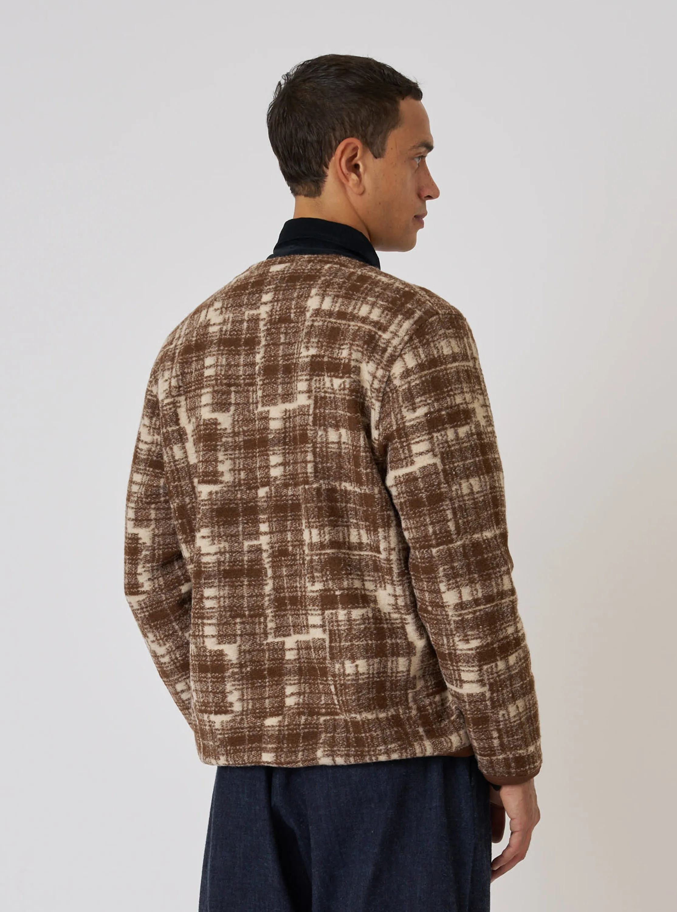 Sand Patch Check Fleece Cardigan sold by Universal Works product image thumbnail 3