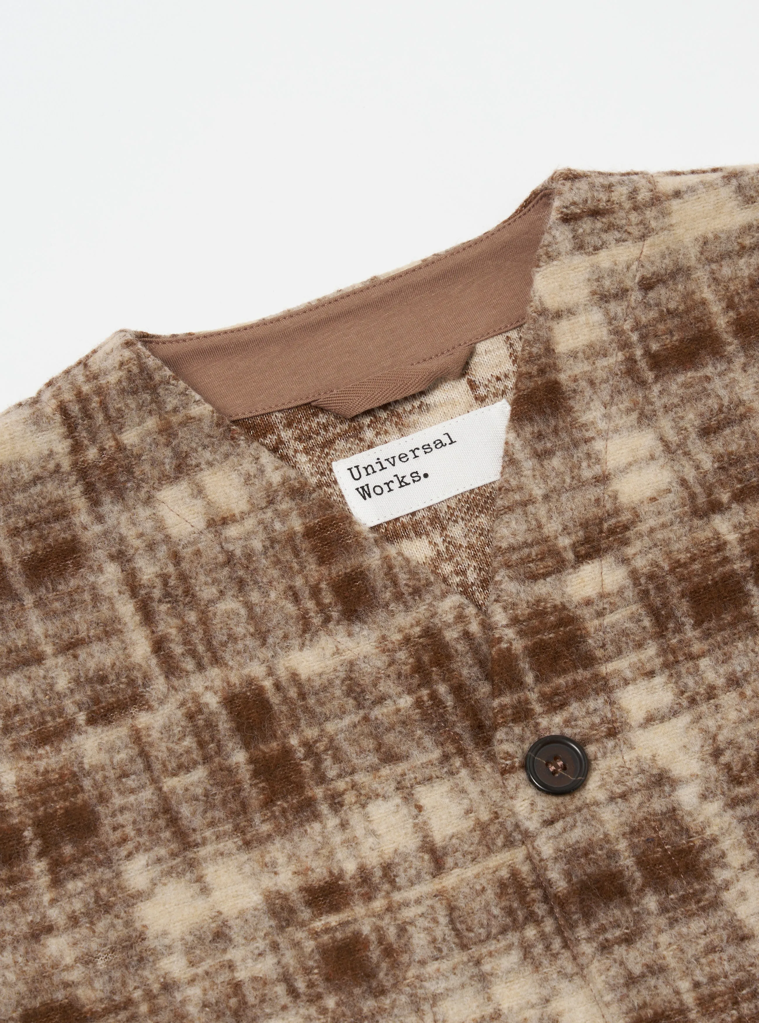 Sand Patch Check Fleece Cardigan sold by Universal Works product image thumbnail 5