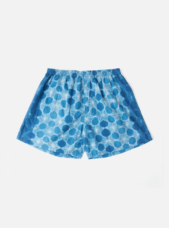 Washed Indigo Needle Tie N Dye Boxer Short sold by Universal Works