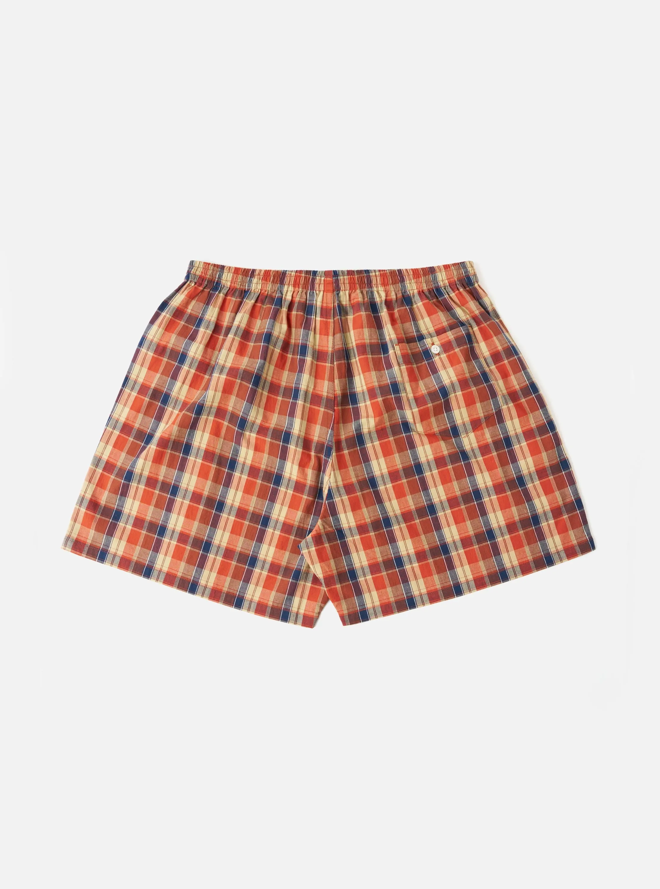 Orange/Navy Madras Check Boxer Short sold by Universal Works product image thumbnail 3
