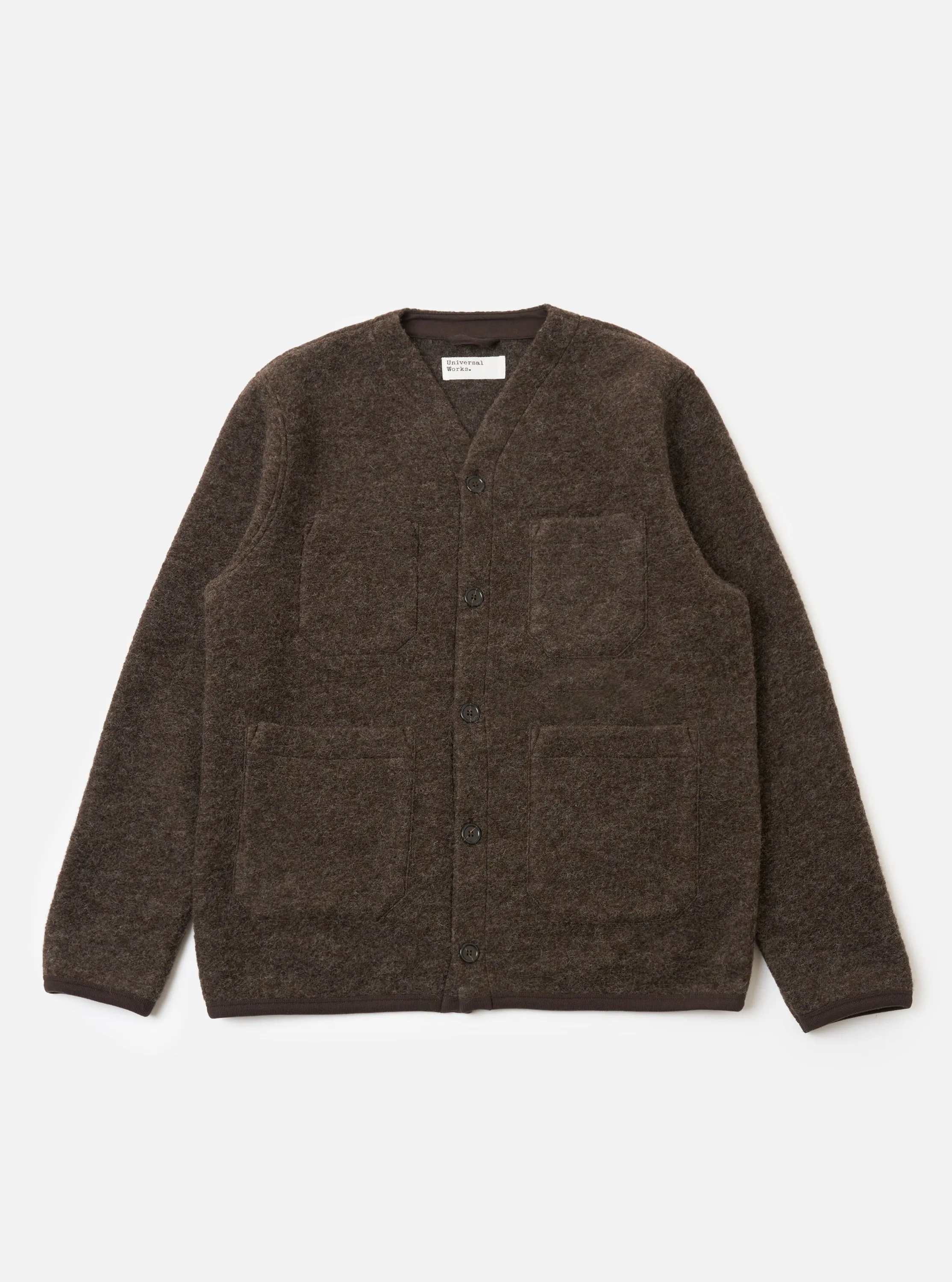 Brown Wool Fleece Cardigan sold by Universal Works