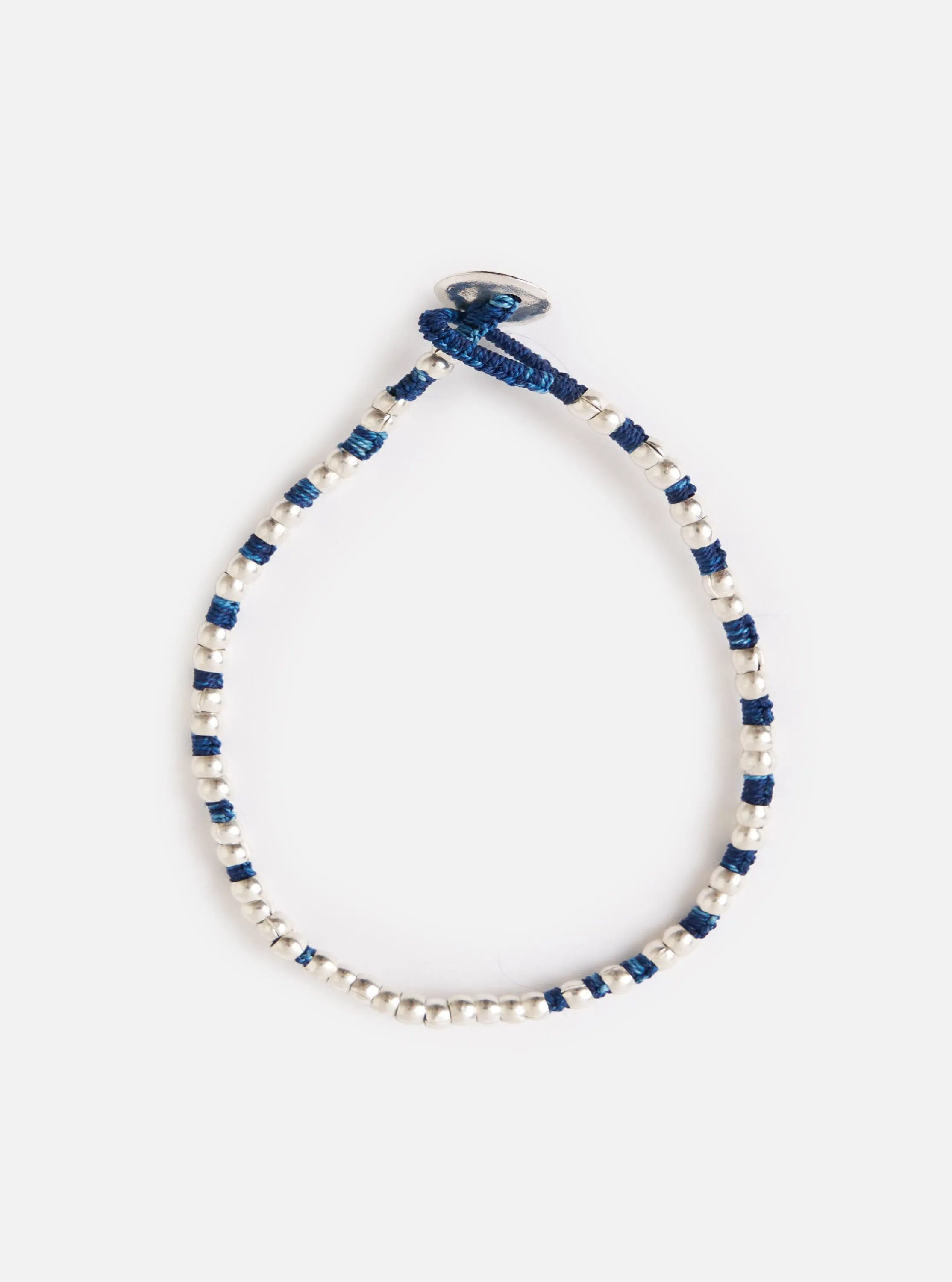 Mikia Indigo Silver Beads Bracelet sold by Universal Works