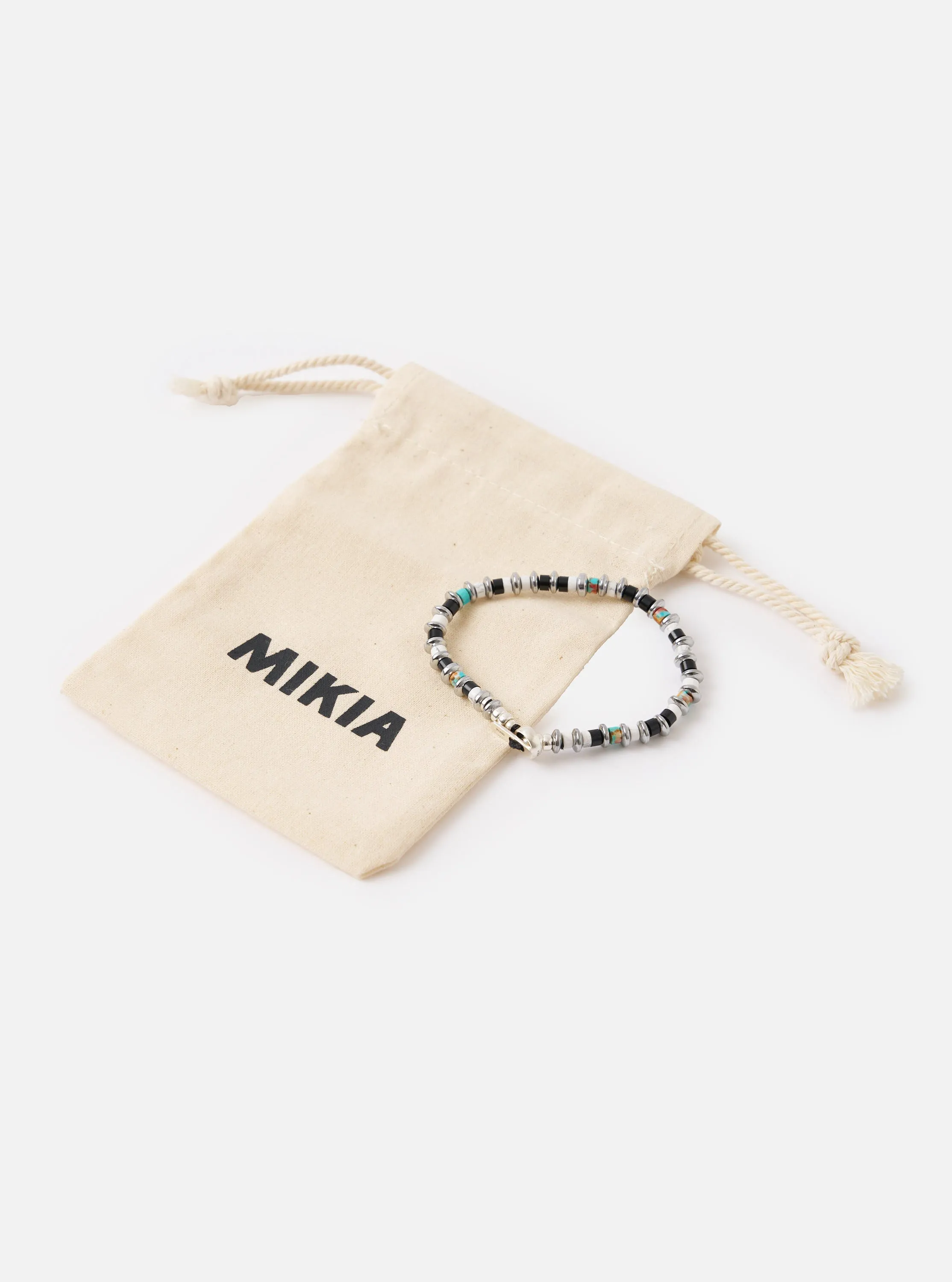 Mikia Jet/Turquoise Hematite Roundel Bracelet sold by Universal Works product image thumbnail 4