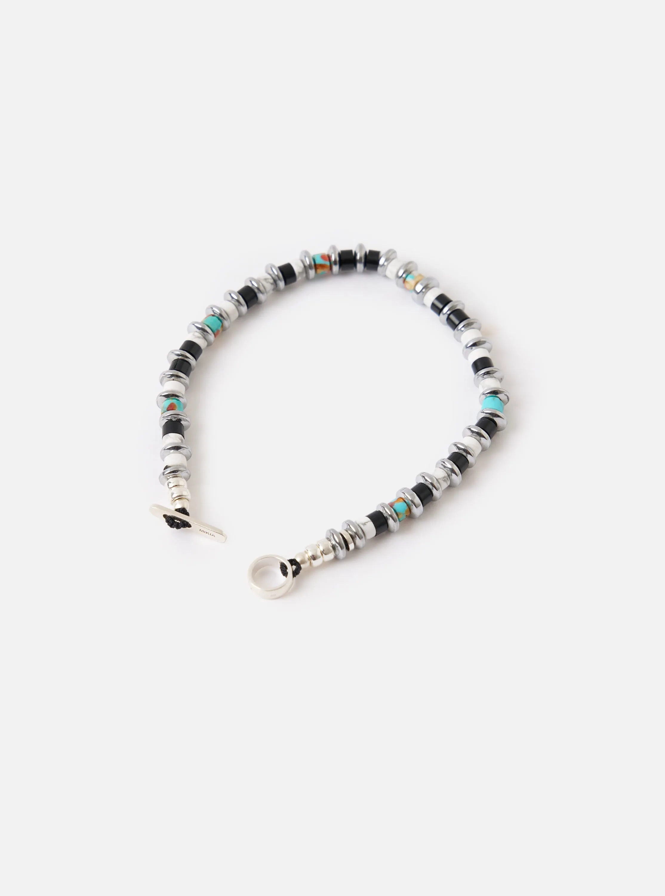 Mikia Jet/Turquoise Hematite Roundel Bracelet sold by Universal Works product image thumbnail 3