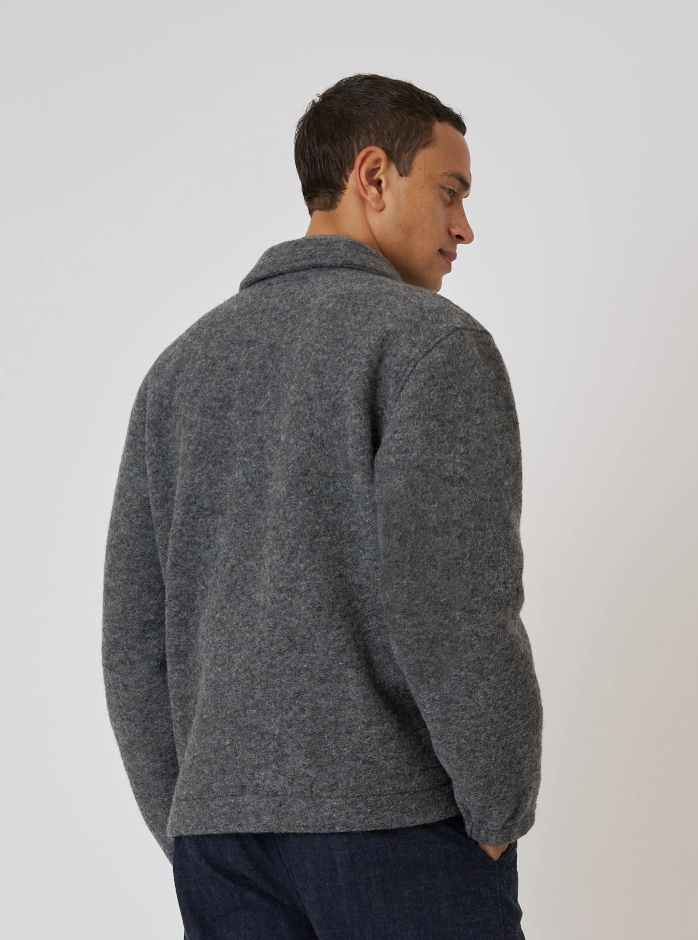 Grey Marl Wool Fleece Rams Jacket sold by Universal Works product image thumbnail 3