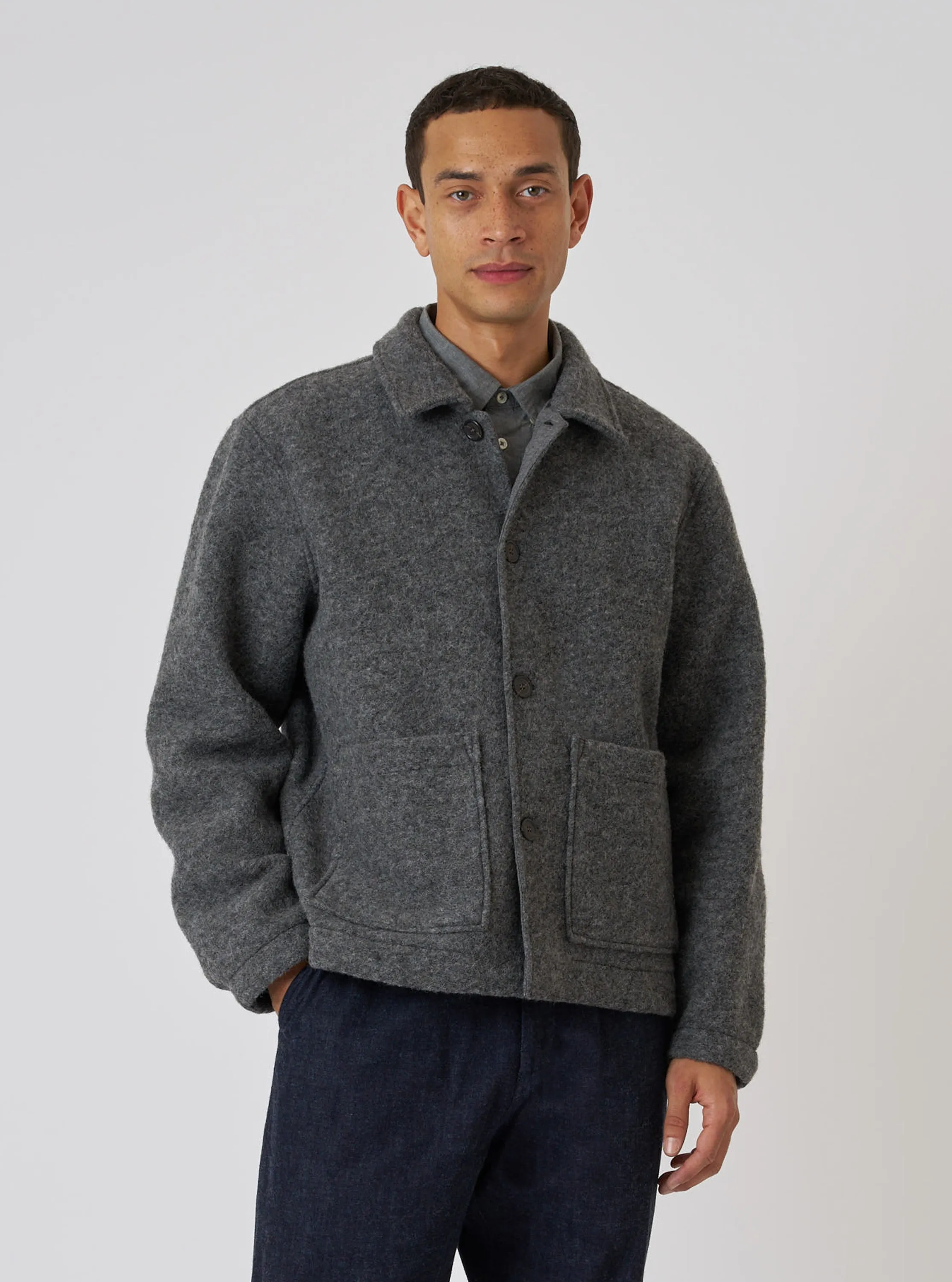 Grey Marl Wool Fleece Rams Jacket sold by Universal Works product image thumbnail 2