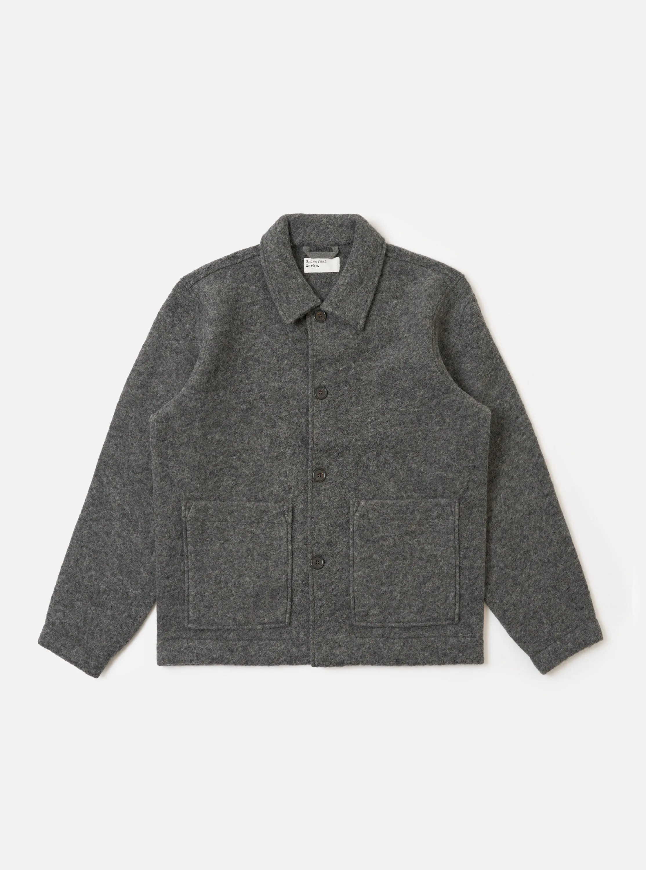 Grey Marl Wool Fleece Rams Jacket sold by Universal Works