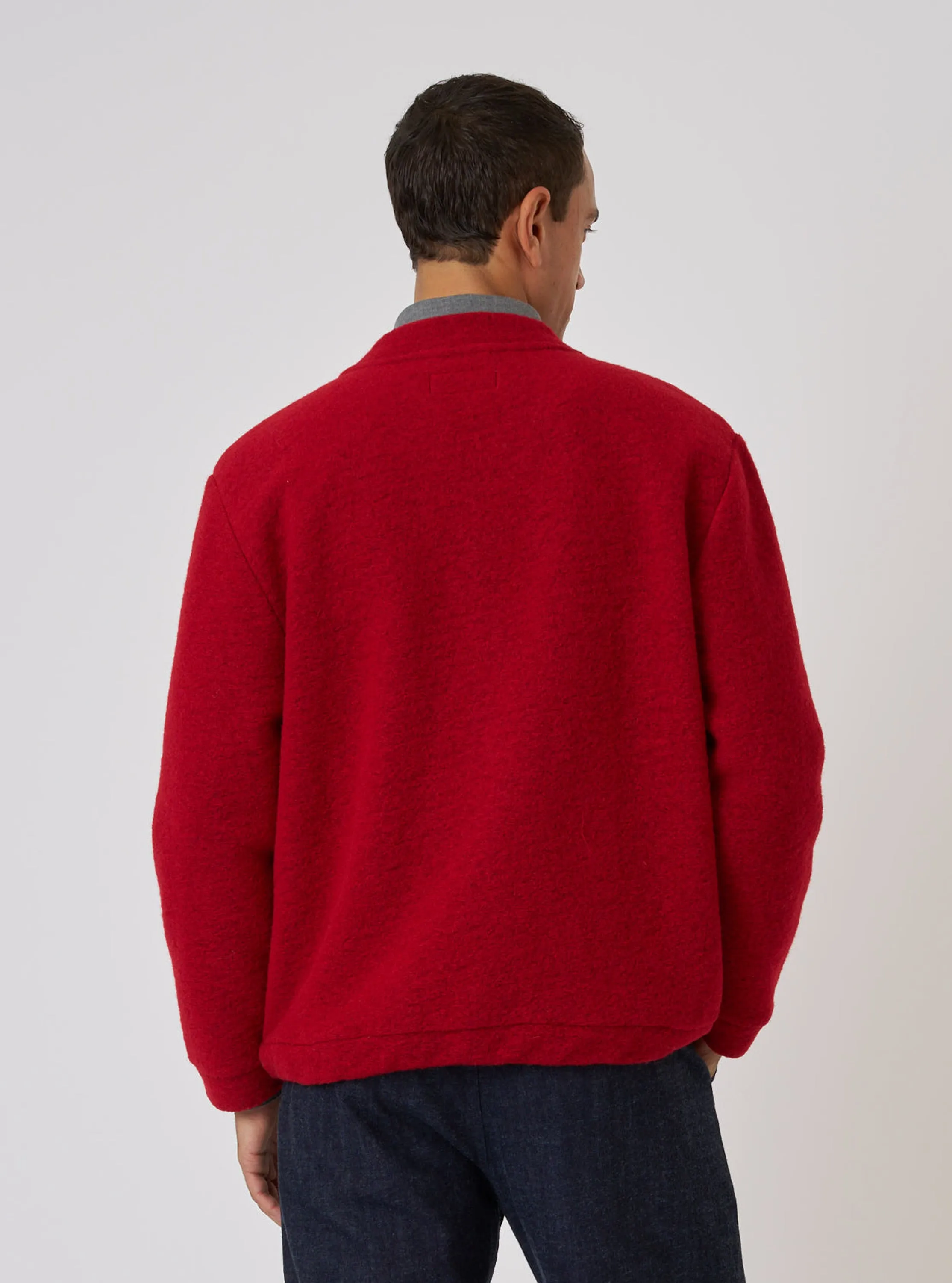 Red Wool Fleece Advance Cardigan sold by Universal Works product image thumbnail 3