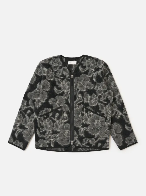 Charcoal Flower Fleece Zip Liner Jacket sold by Universal Works