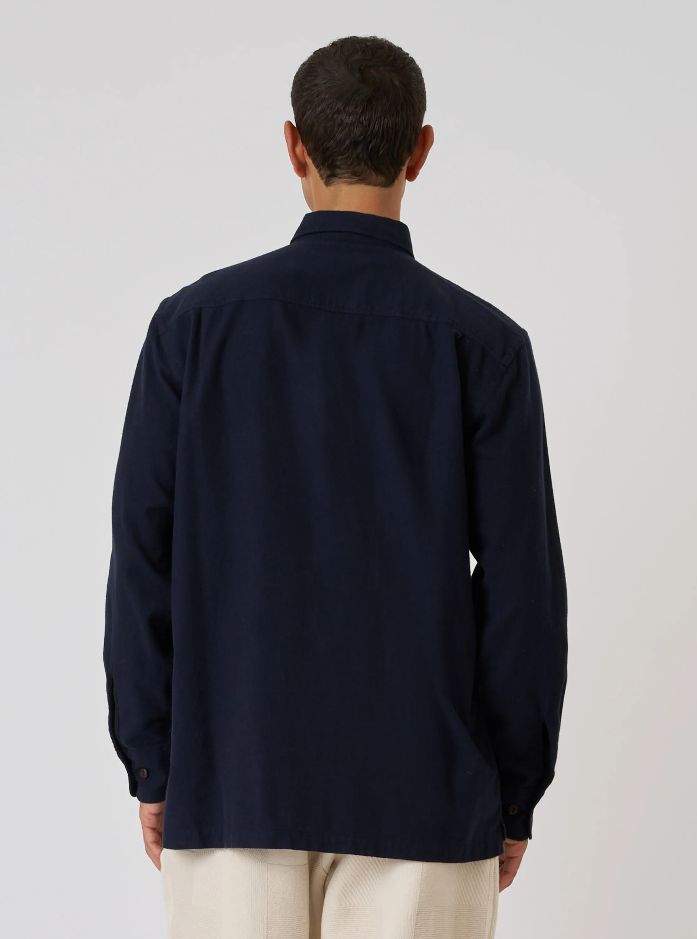 Dark Navy Sid Flannel CPO Shirt sold by Universal Works product image thumbnail 3