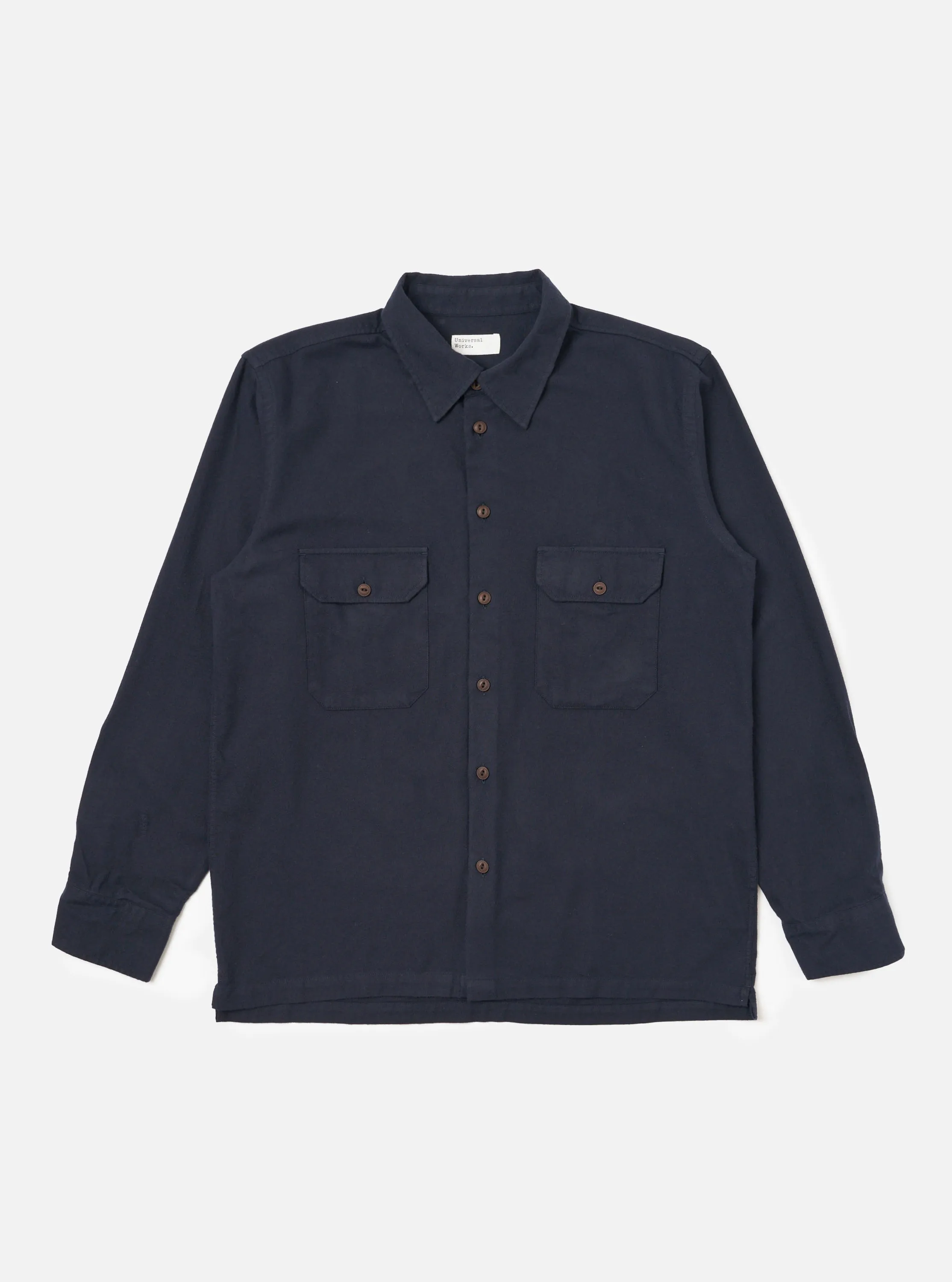 Dark Navy Sid Flannel CPO Shirt sold by Universal Works