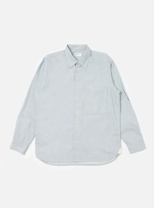 Sky Blue Brushed Organic Cotton Square Pocket Shirt sold by Universal Works