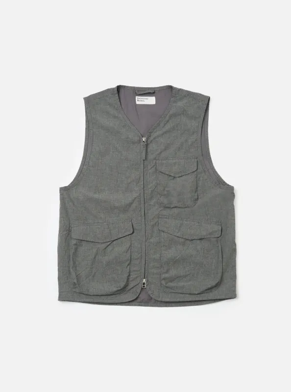 Charcoal Organic Chambray Parachute Liner Gilet sold by Universal Works