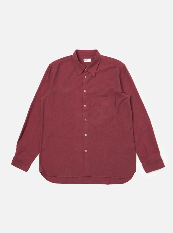 Red Brushed Marl Twill Square Pocket Shirt made by Universal Works