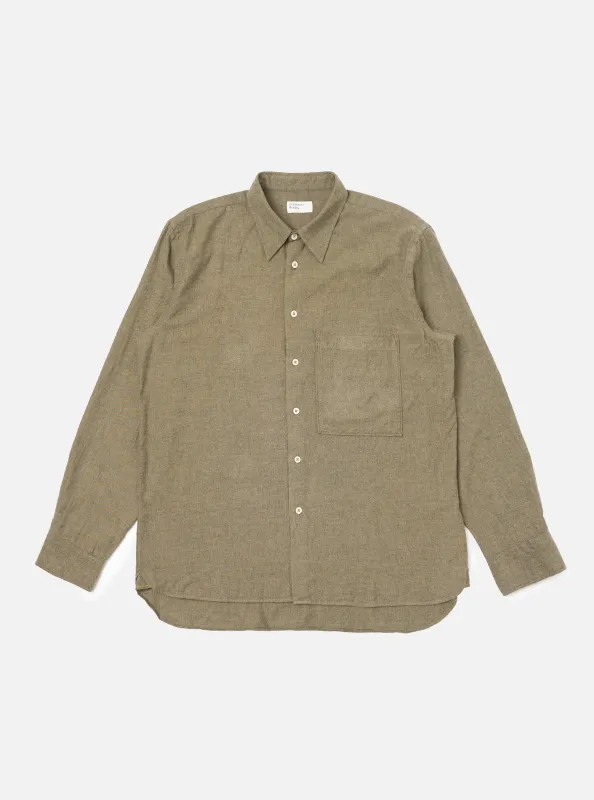 Mustard Brushed Marl Twill Square Pocket Shirt sold by Universal Works
